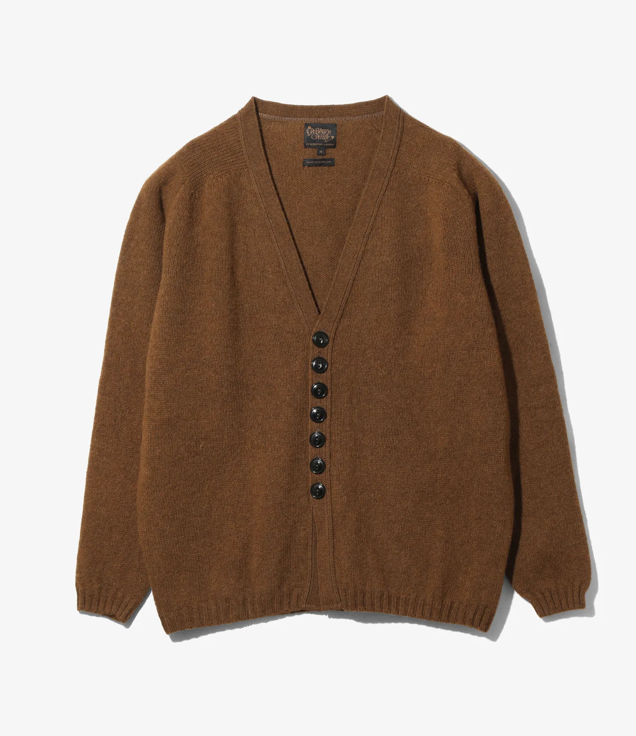 Fisherman Cardigan – Walnut Shetland Wool