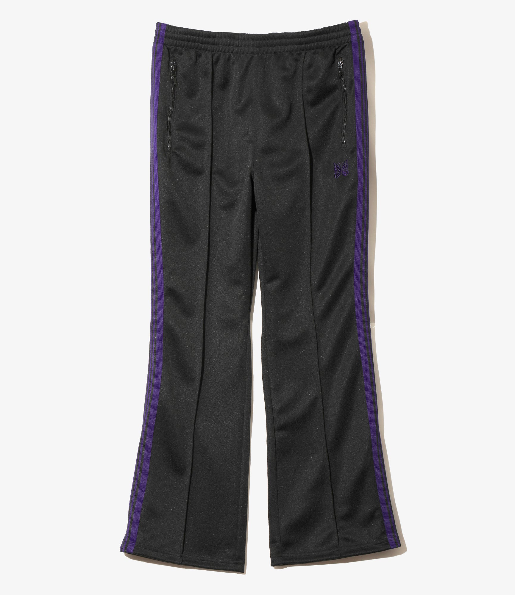 Boot Cut Track Pant - Black Poly Smooth