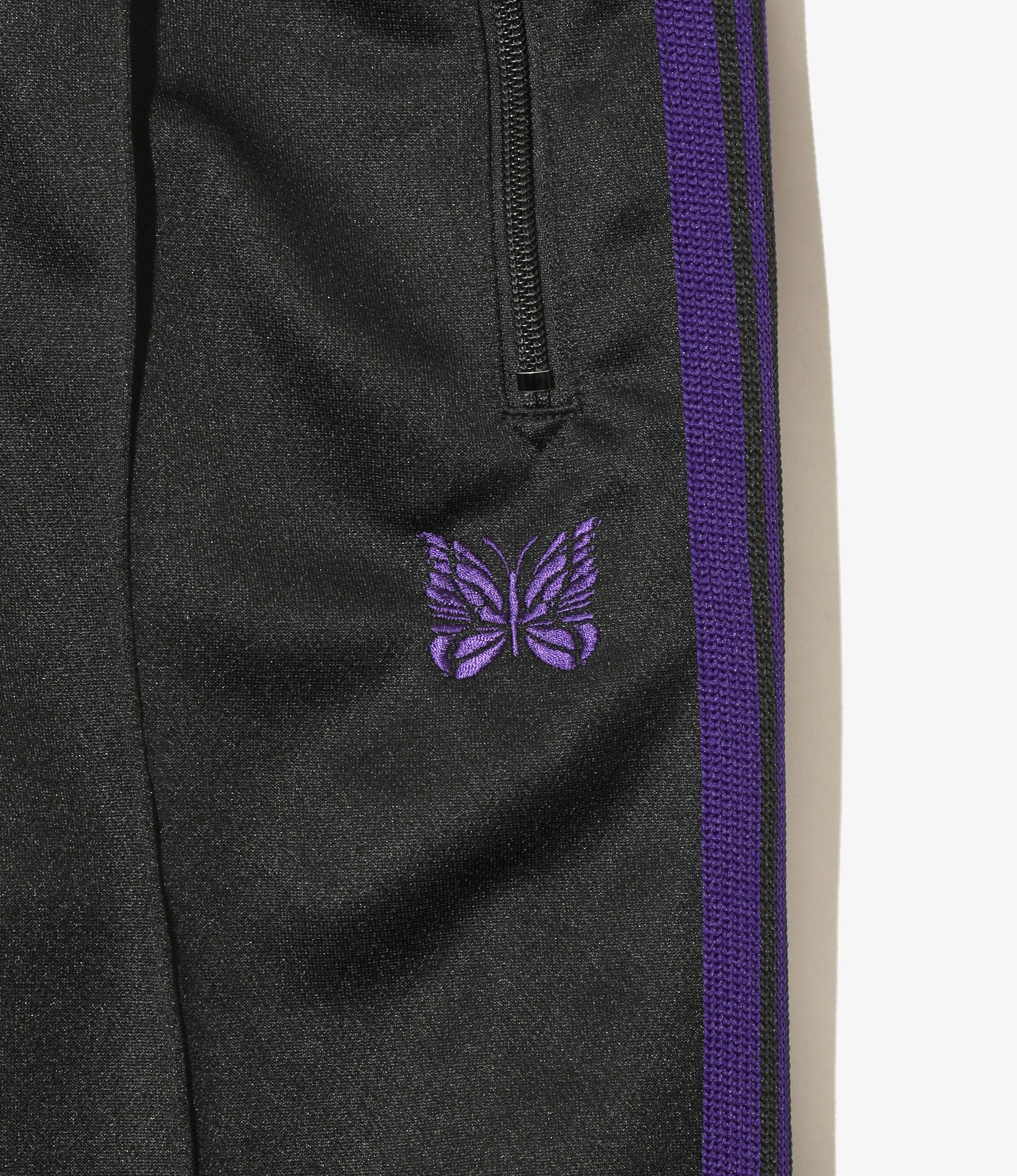 Boot Cut Track Pant - Black Poly Smooth