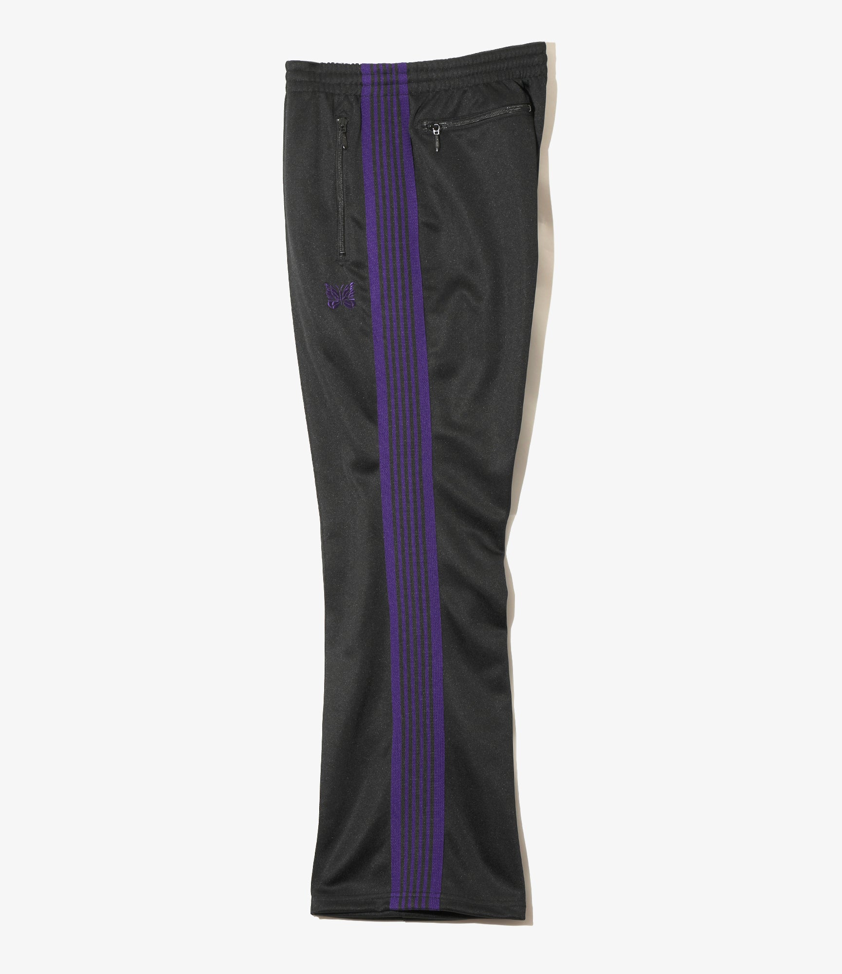 Boot Cut Track Pant - Black Poly Smooth