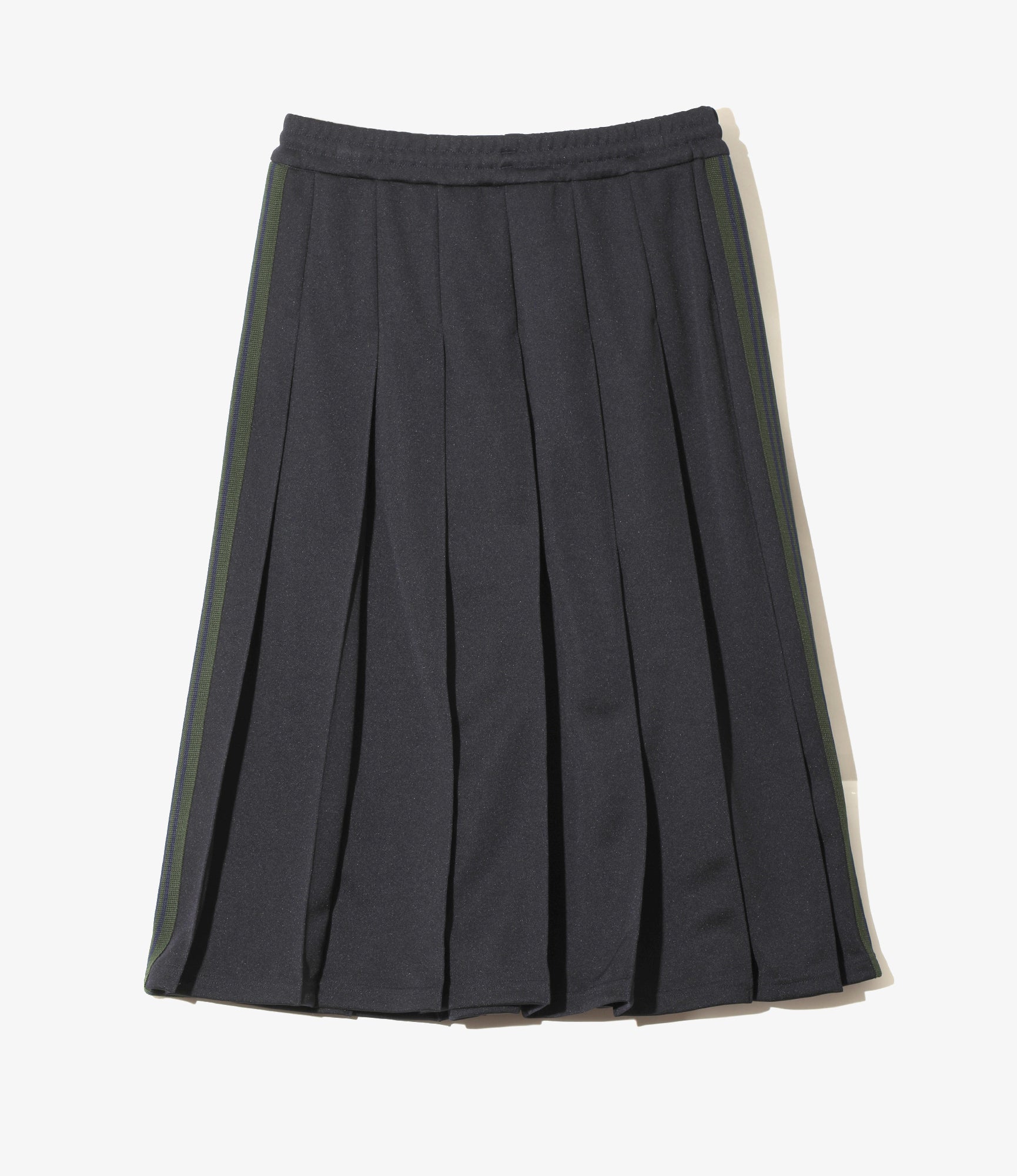 Pleated Track Skirt – Navy Poly Smooth