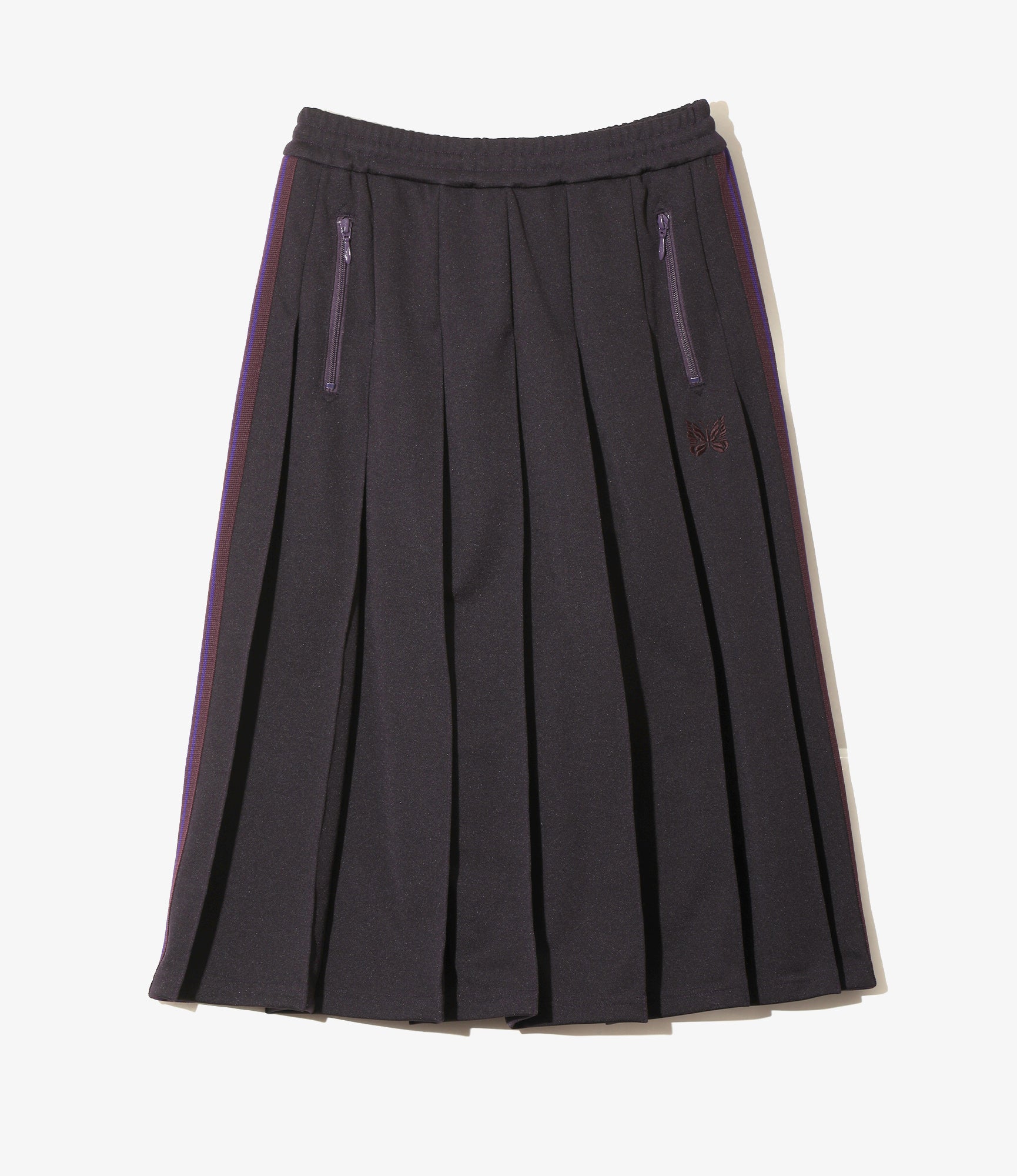 Pleated Track Skirt – Purple Poly Smooth