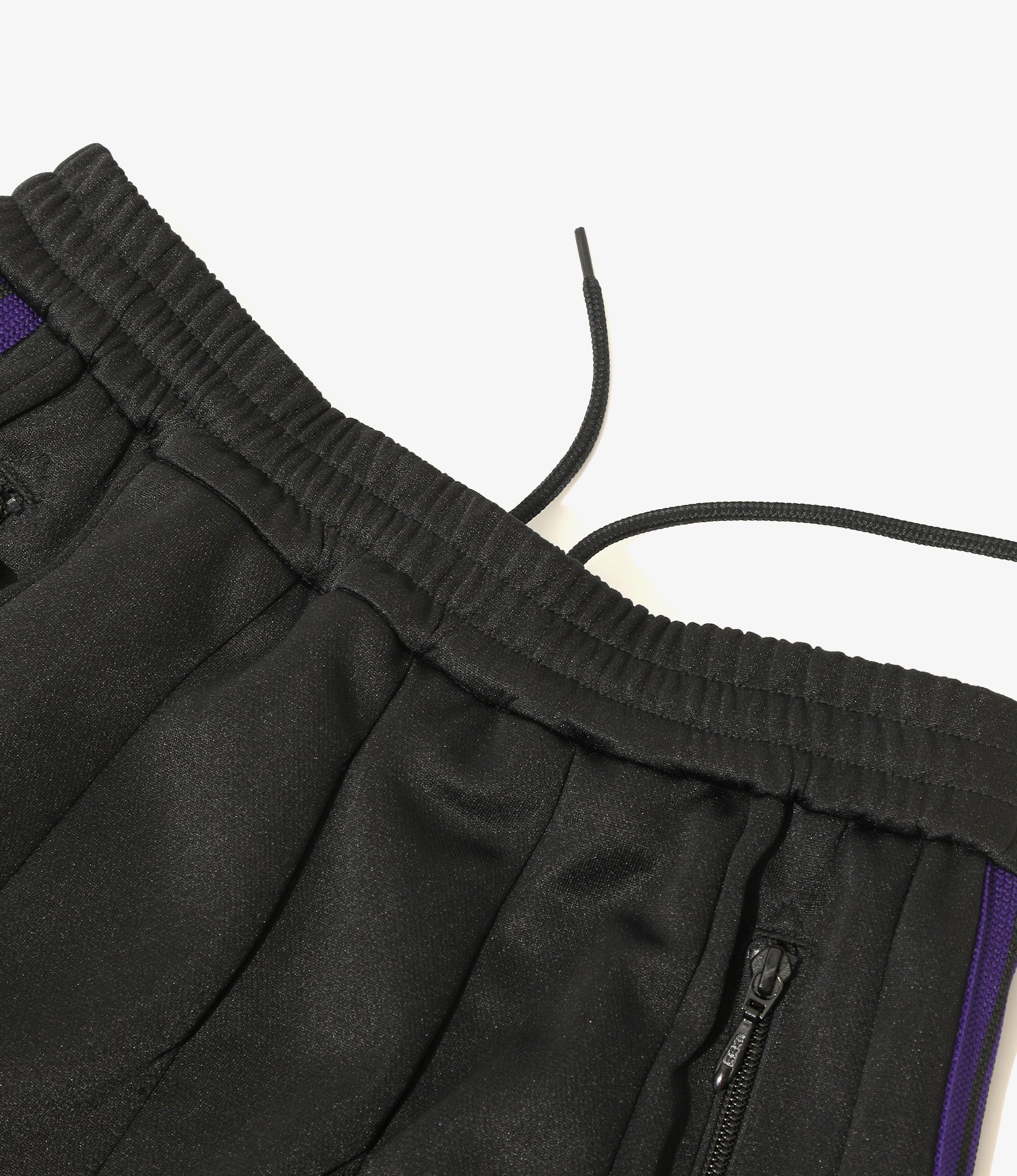 Pleated Track Skirt – Black Poly Smooth