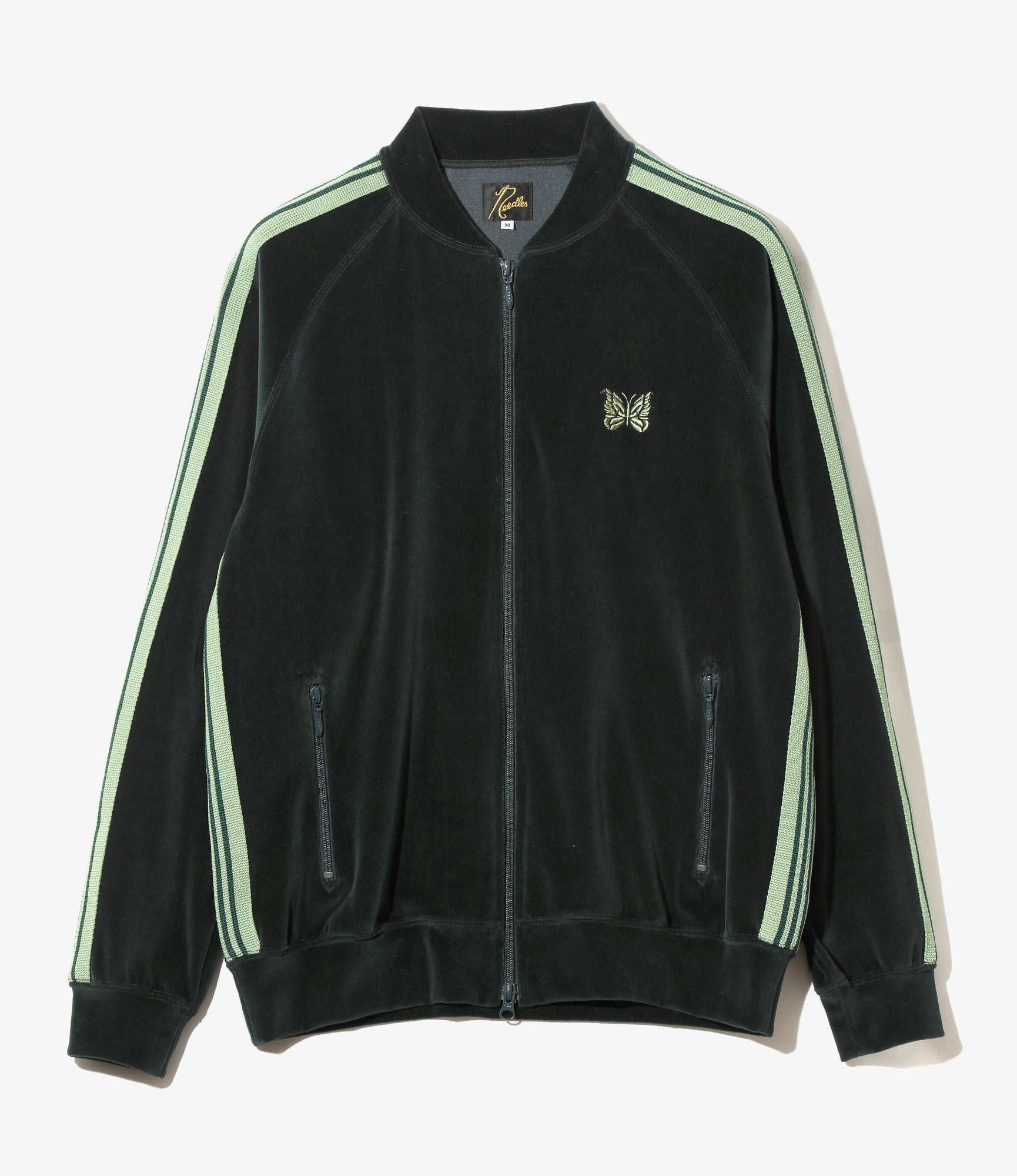 Rib Collar Track Jacket – Green Velour