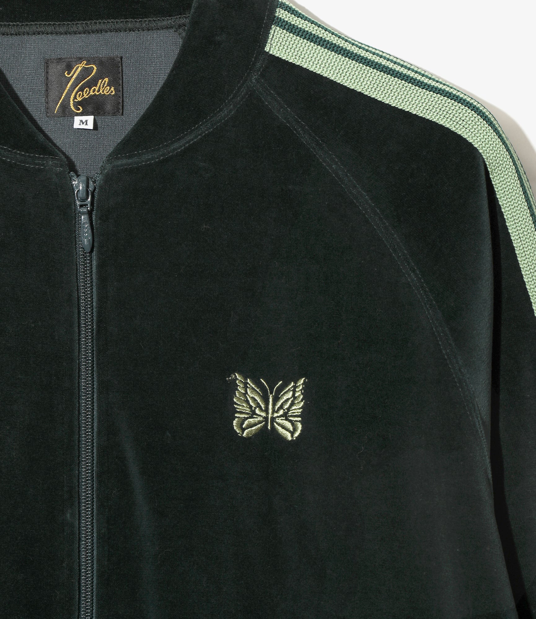 Rib Collar Track Jacket – Green Velour
