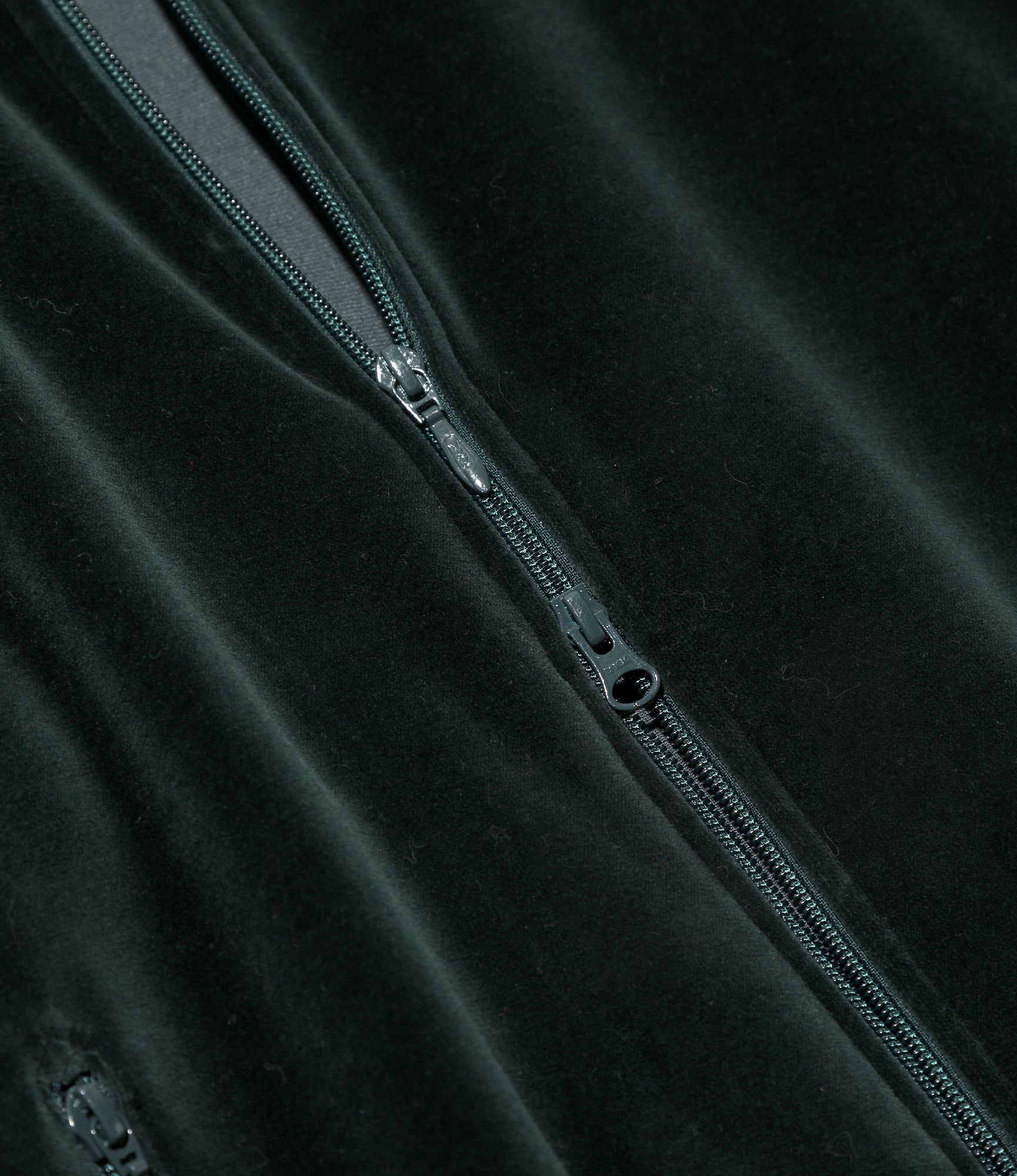 Rib Collar Track Jacket – Green Velour