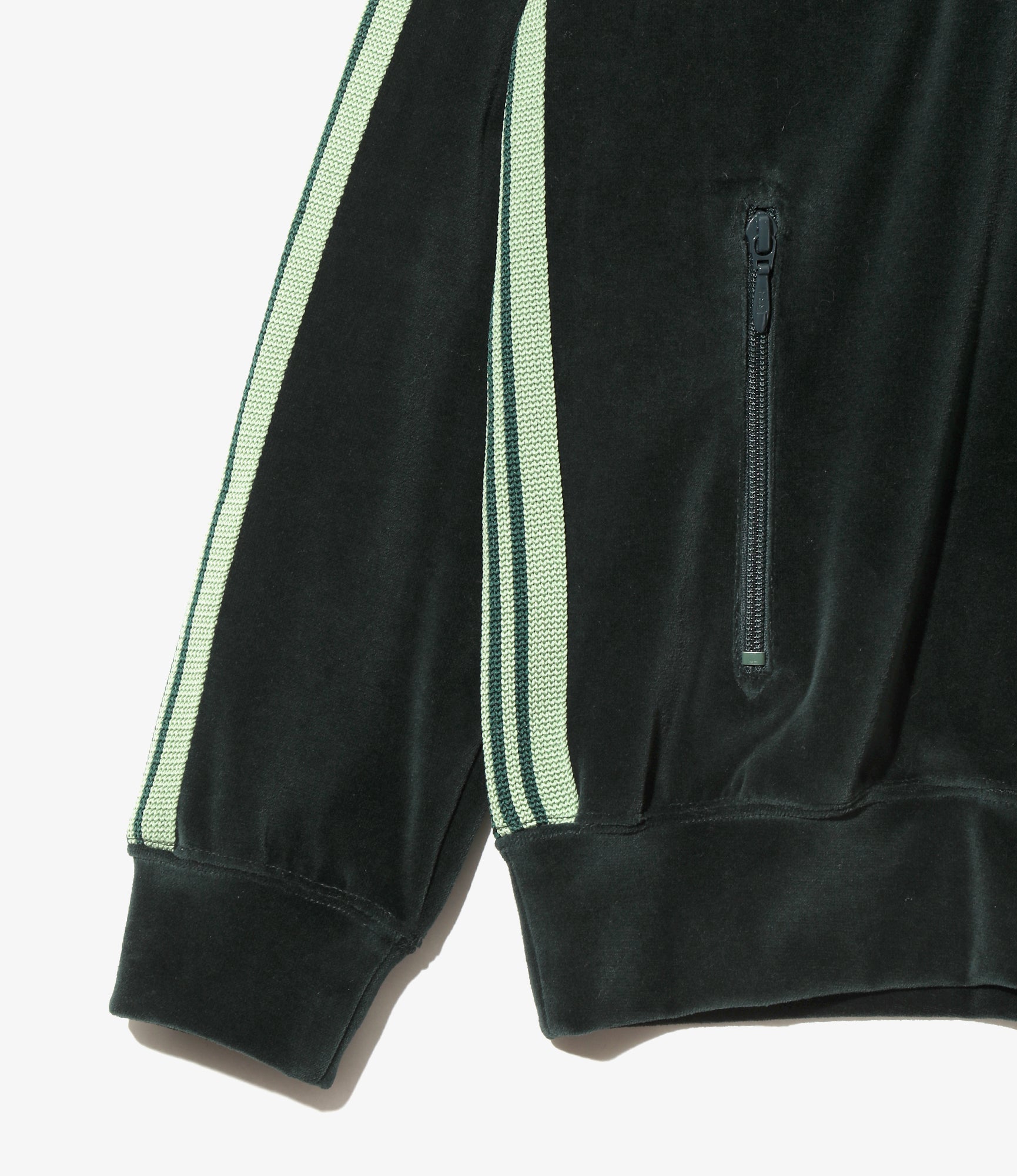 Rib Collar Track Jacket – Green Velour