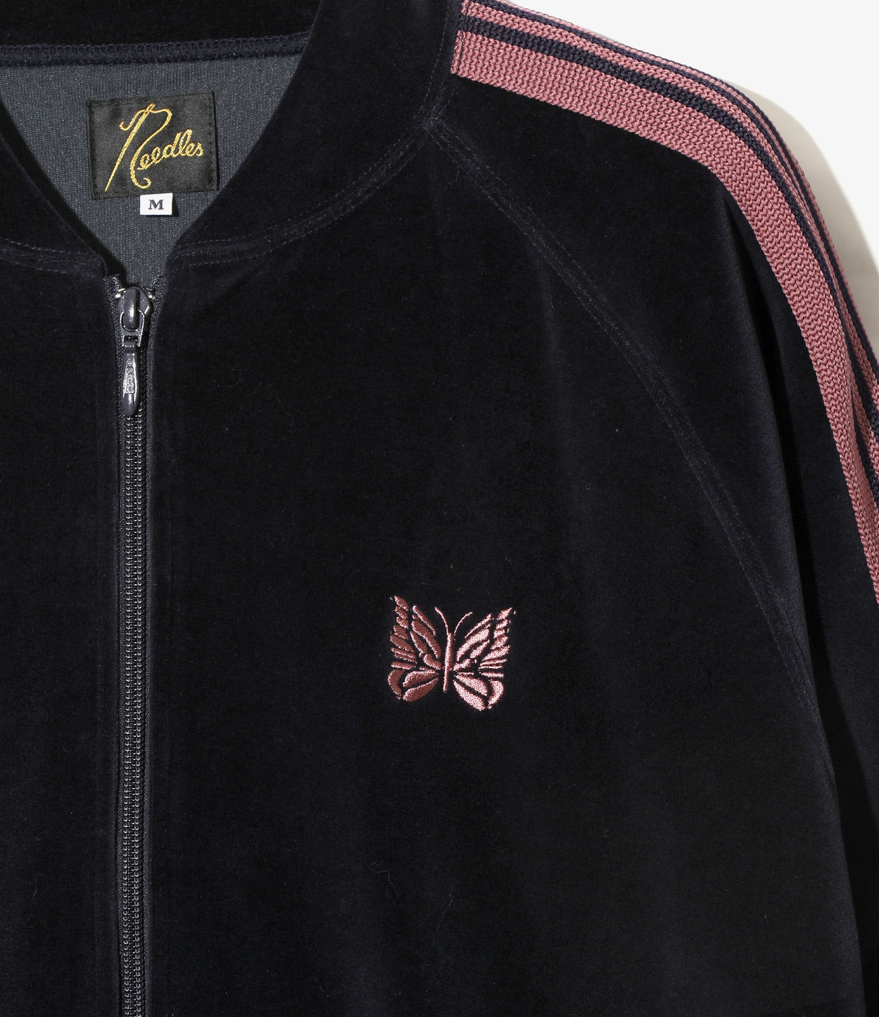Rib Collar Track Jacket – Navy Velour