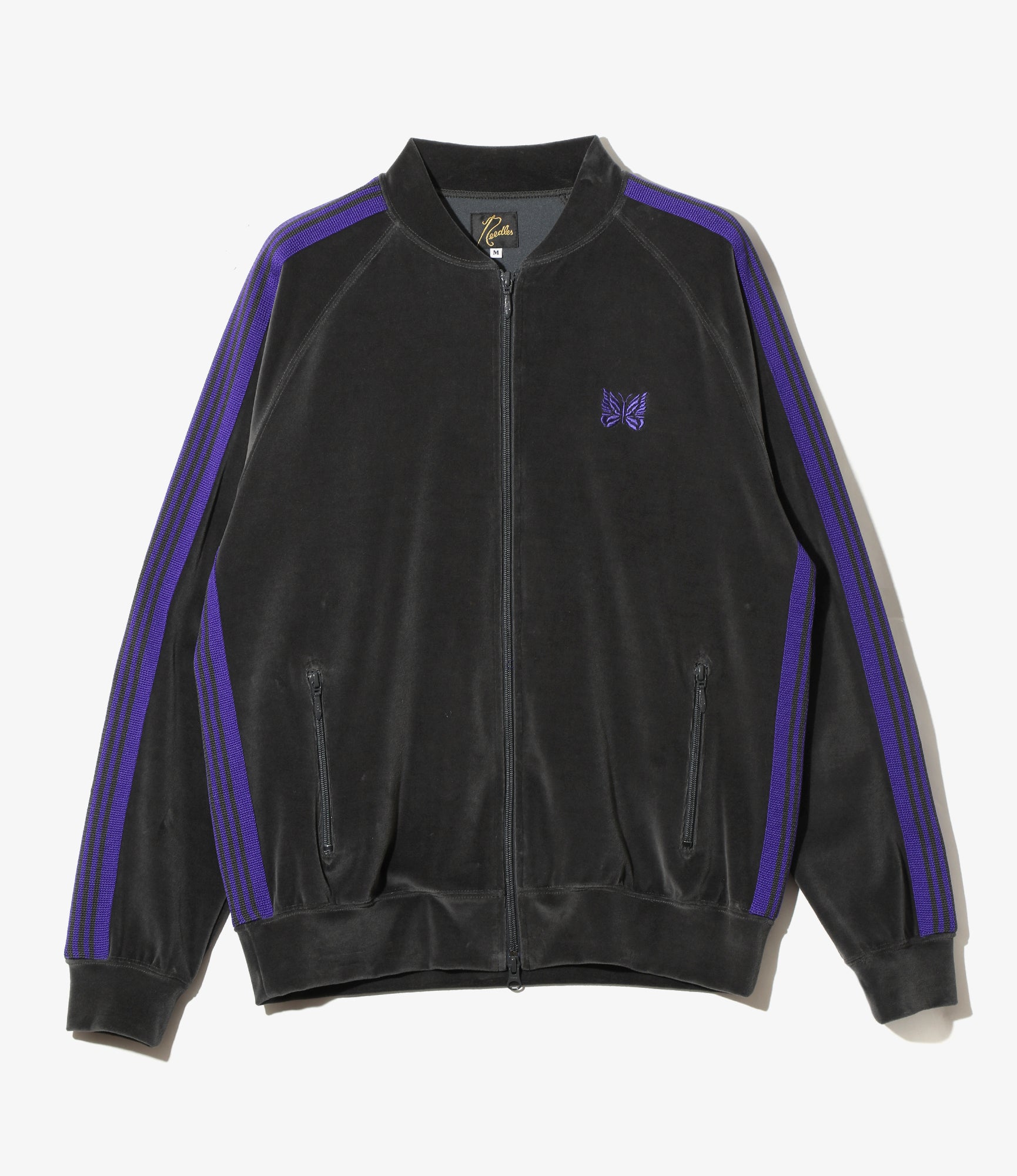 Rib Collar Track Jacket – Charcoal Velour