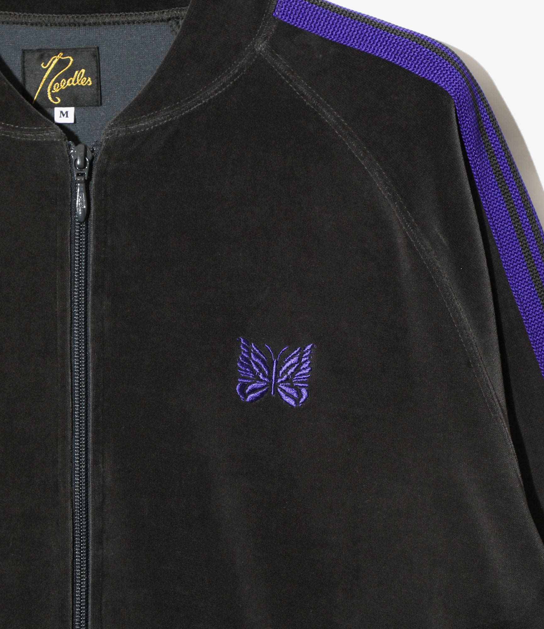 Rib Collar Track Jacket – Charcoal Velour