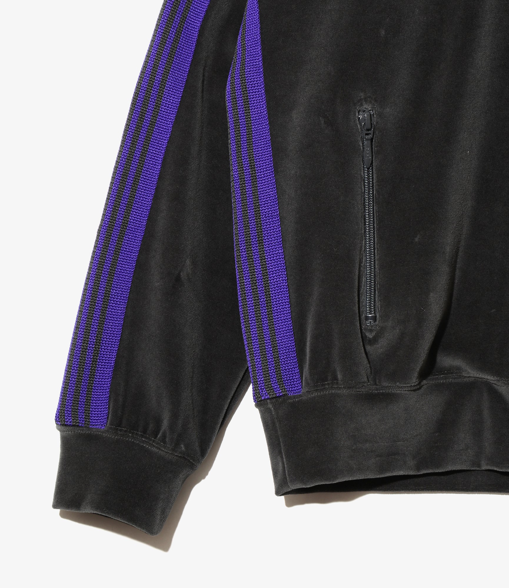 Rib Collar Track Jacket – Charcoal Velour