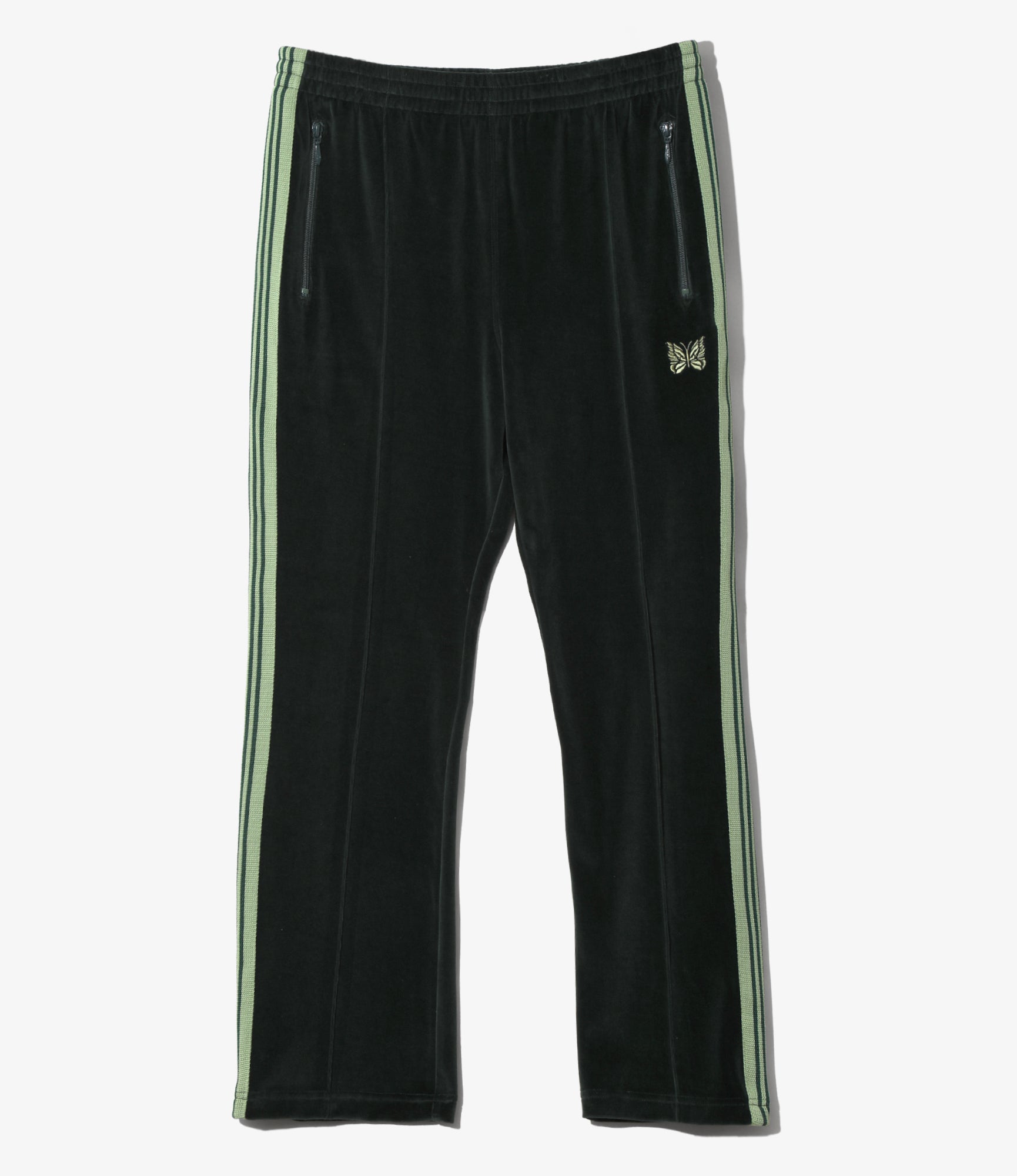 Narrow Track Pant – Green Velour