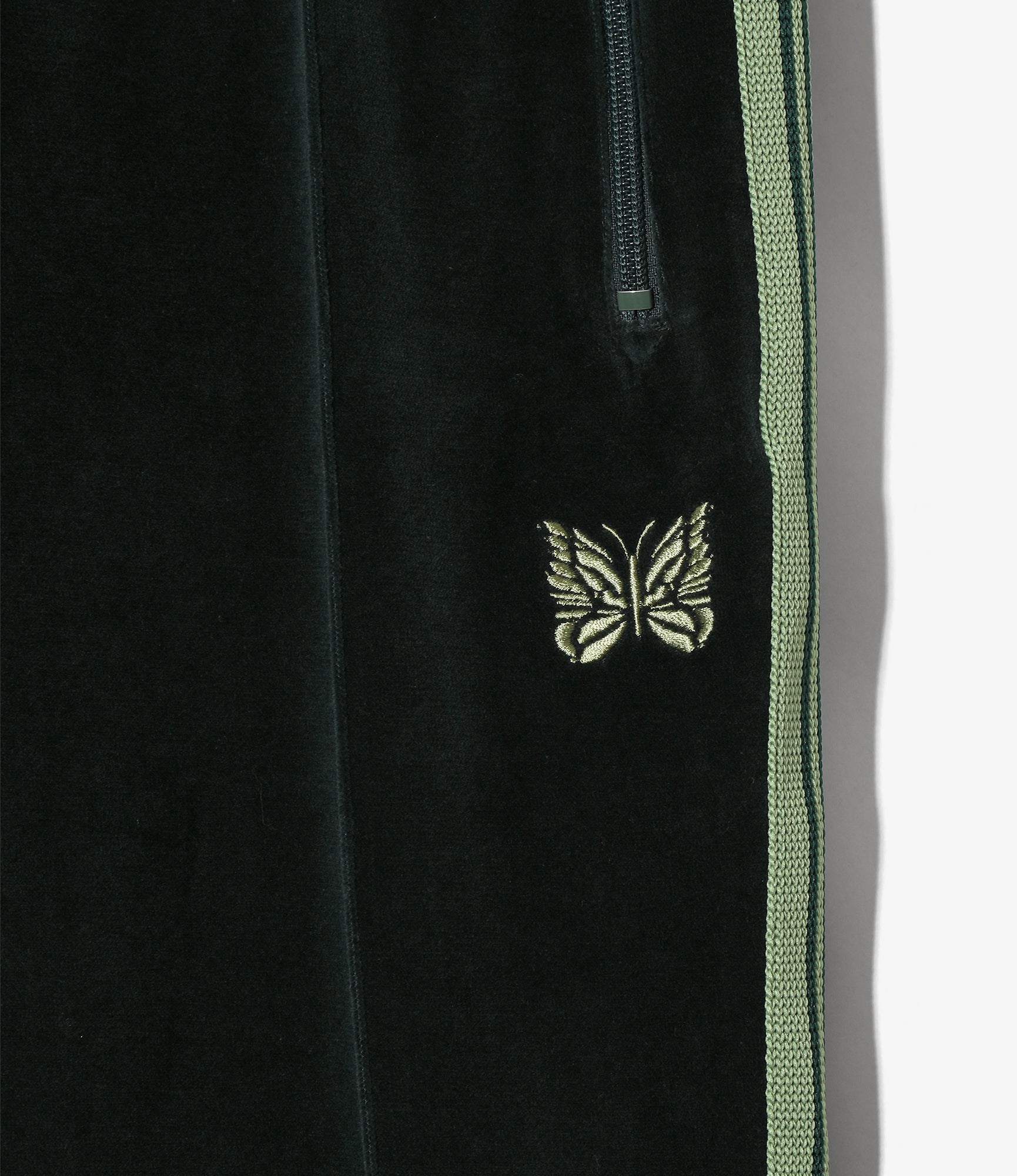 Narrow Track Pant – Green Velour