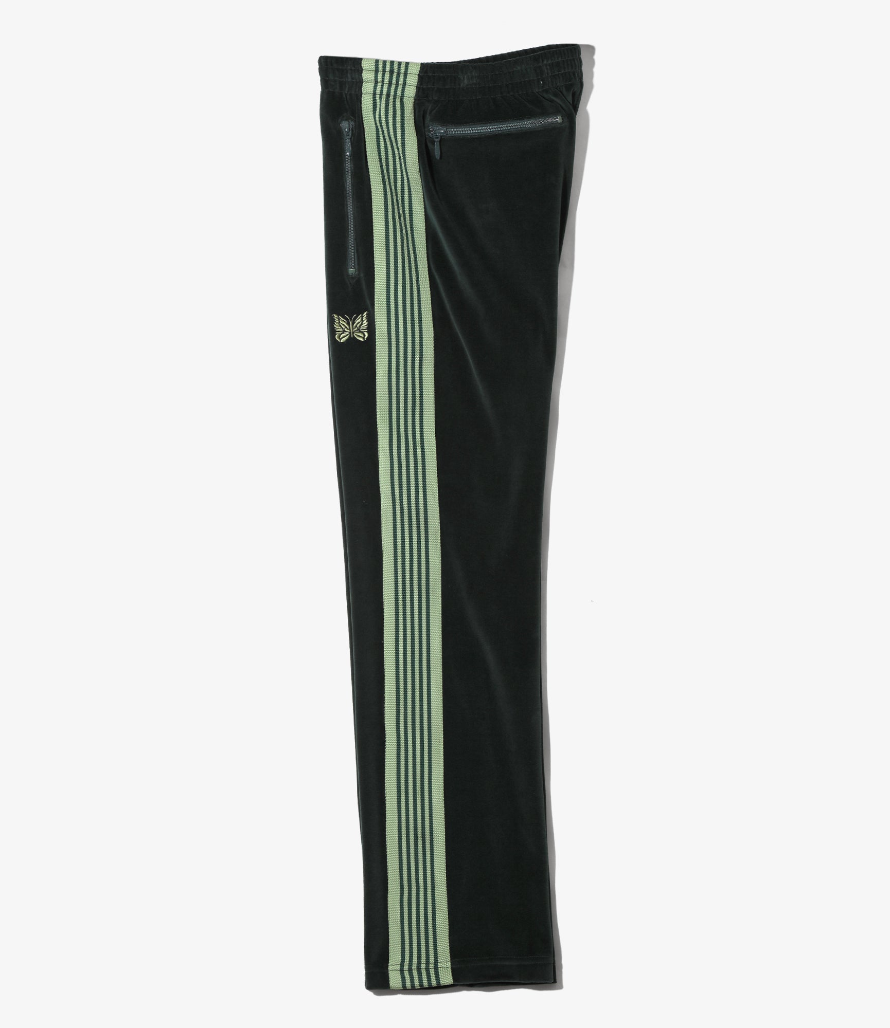 Narrow Track Pant – Green Velour