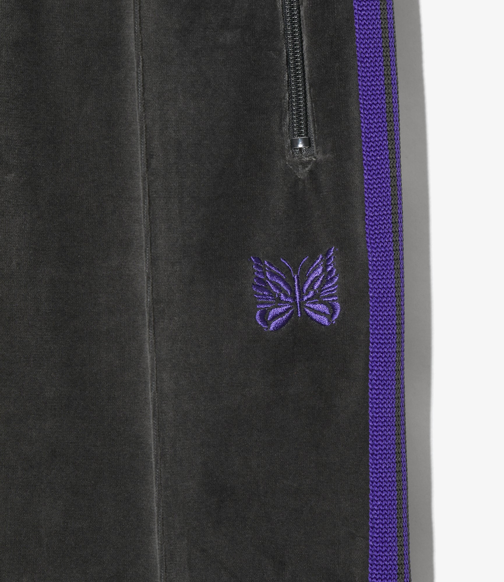 Narrow Track Pant – Charcoal Velour
