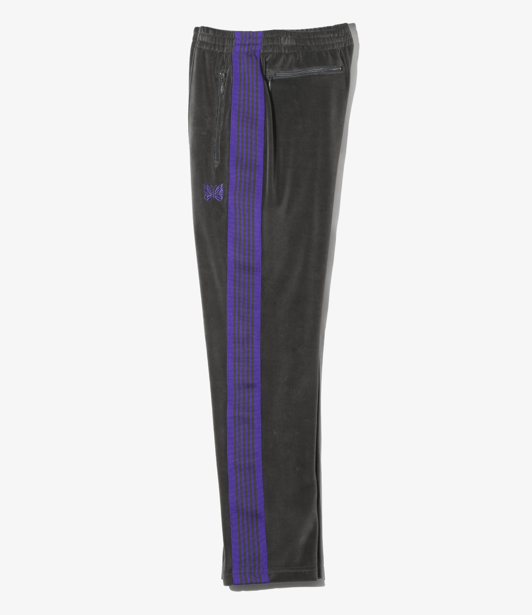Narrow Track Pant – Charcoal Velour