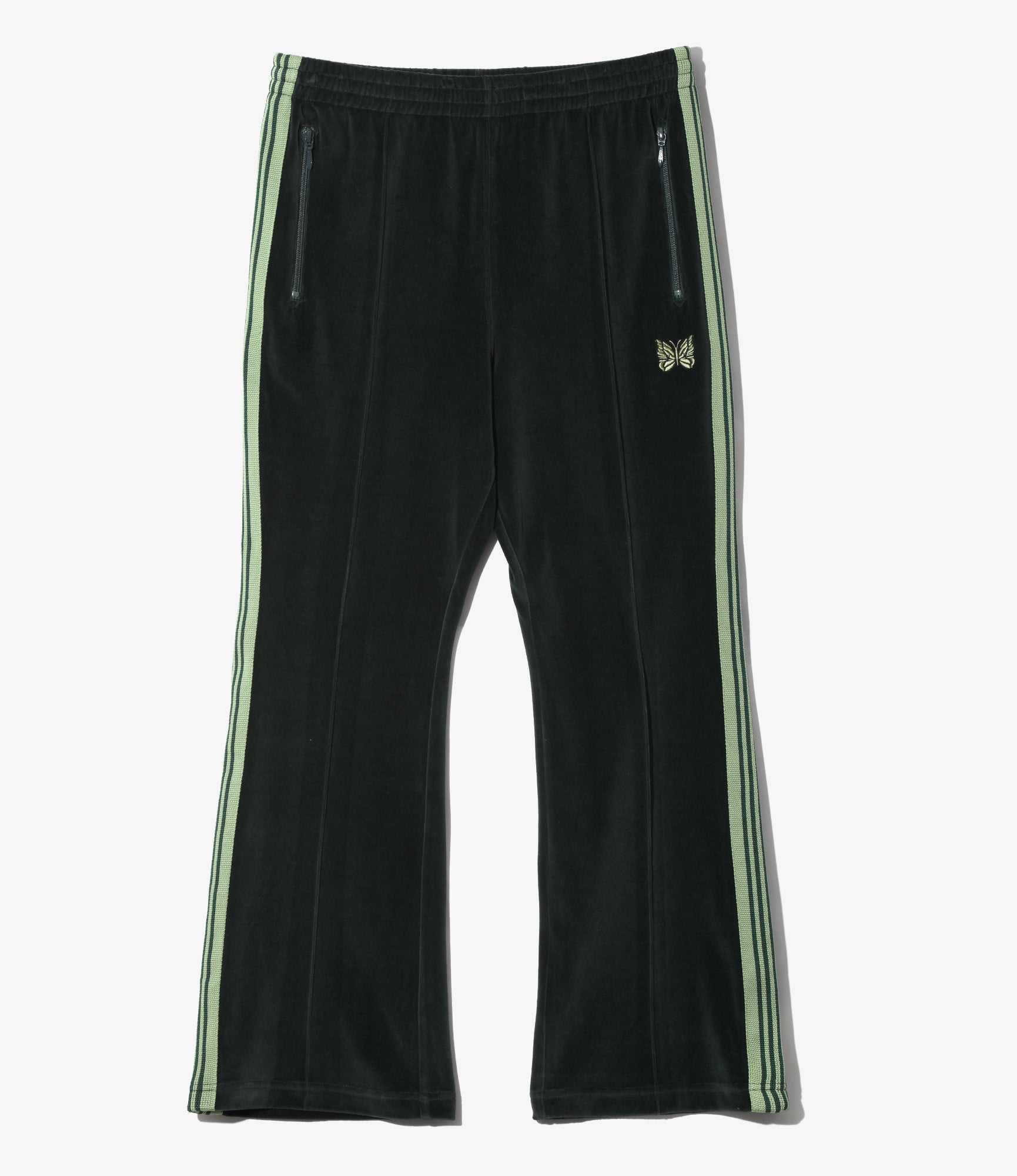 Boot-Cut Track Pant – Green Velour