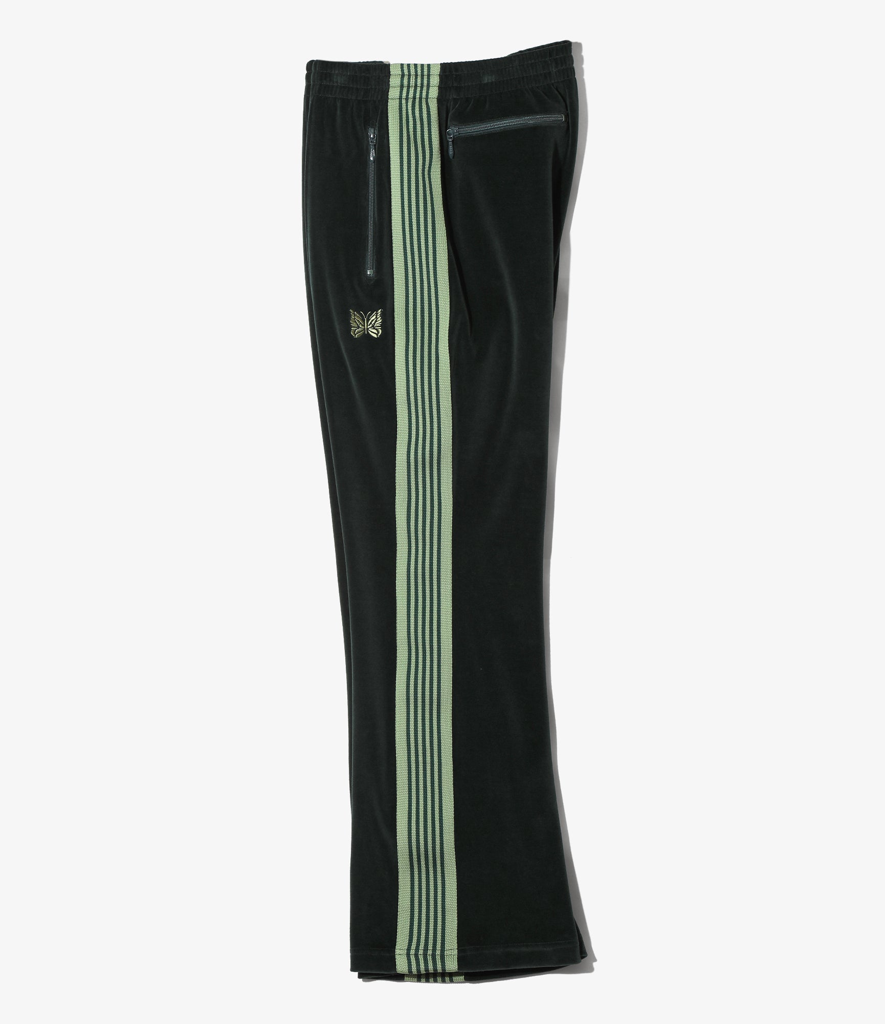 Boot-Cut Track Pant – Green Velour