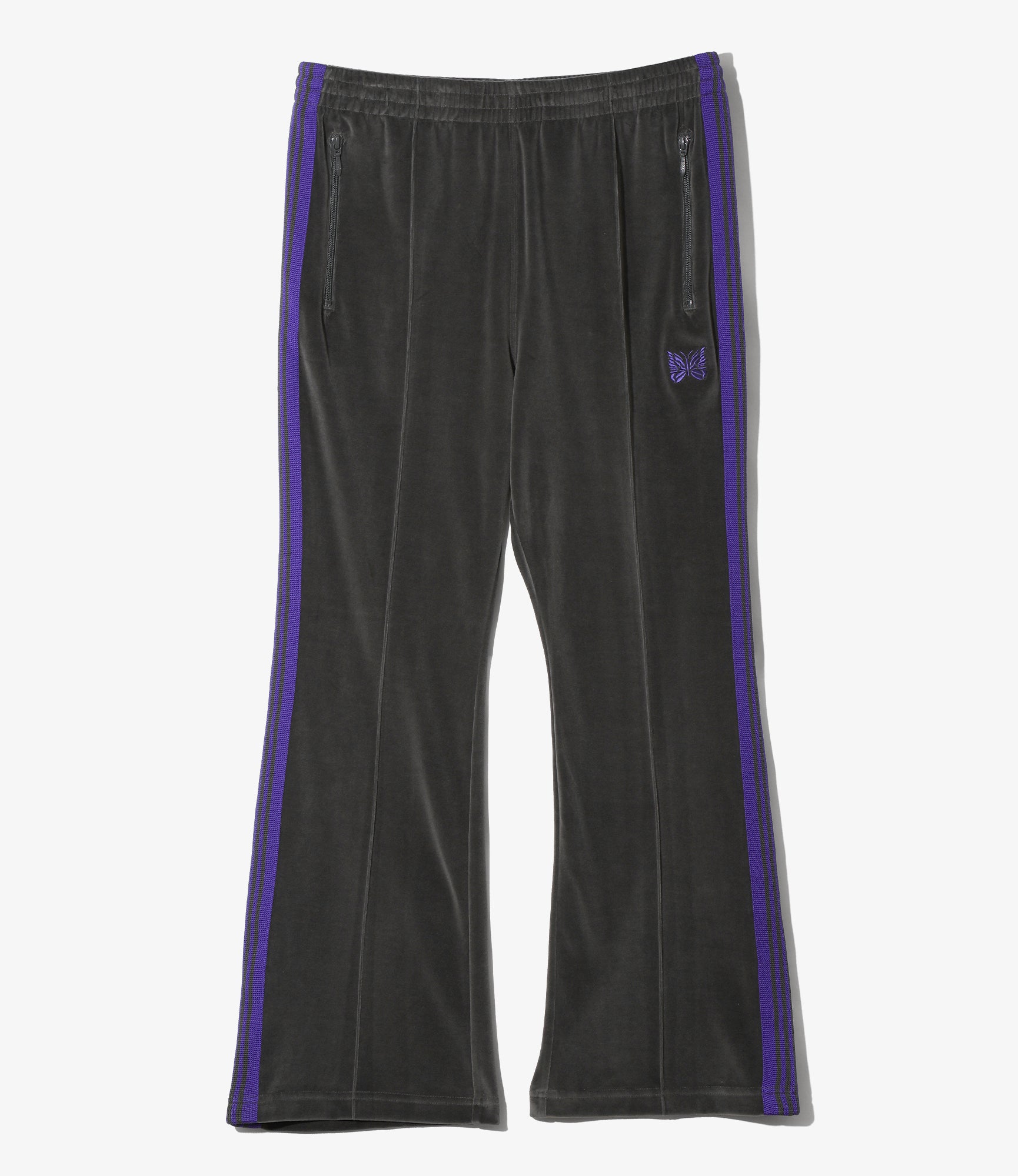 Boot-Cut Track Pant – Charcoal Velour