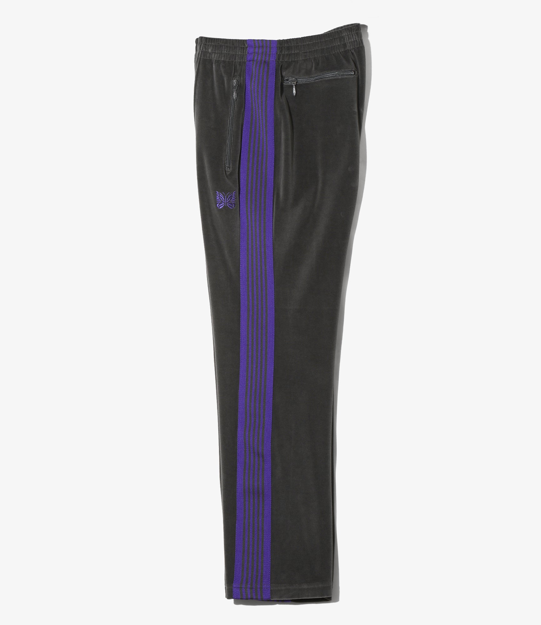 Boot-Cut Track Pant – Charcoal Velour