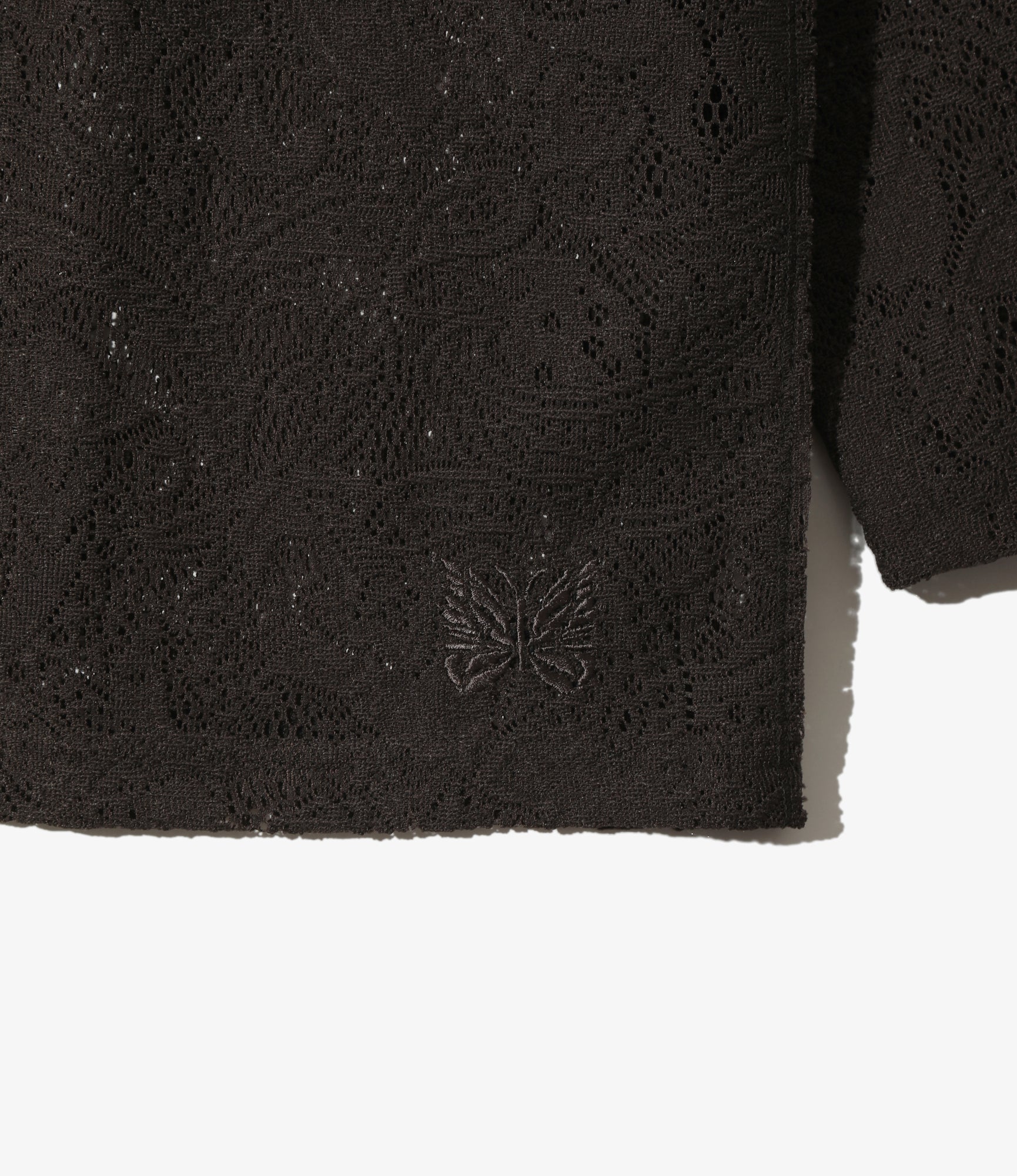 Long Sleeve U-Neck Tee – Dk.Brown Paisley Bulky Lace