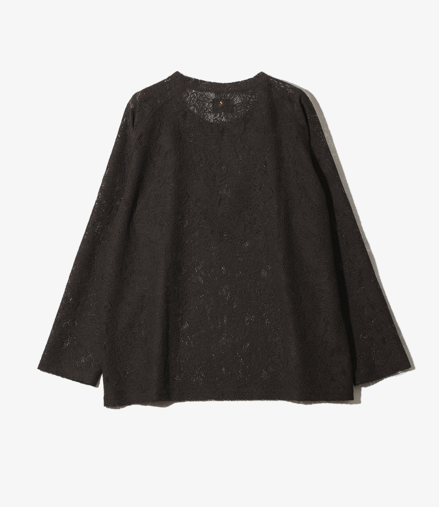 Long Sleeve U-Neck Tee – Dk.Brown Paisley Bulky Lace
