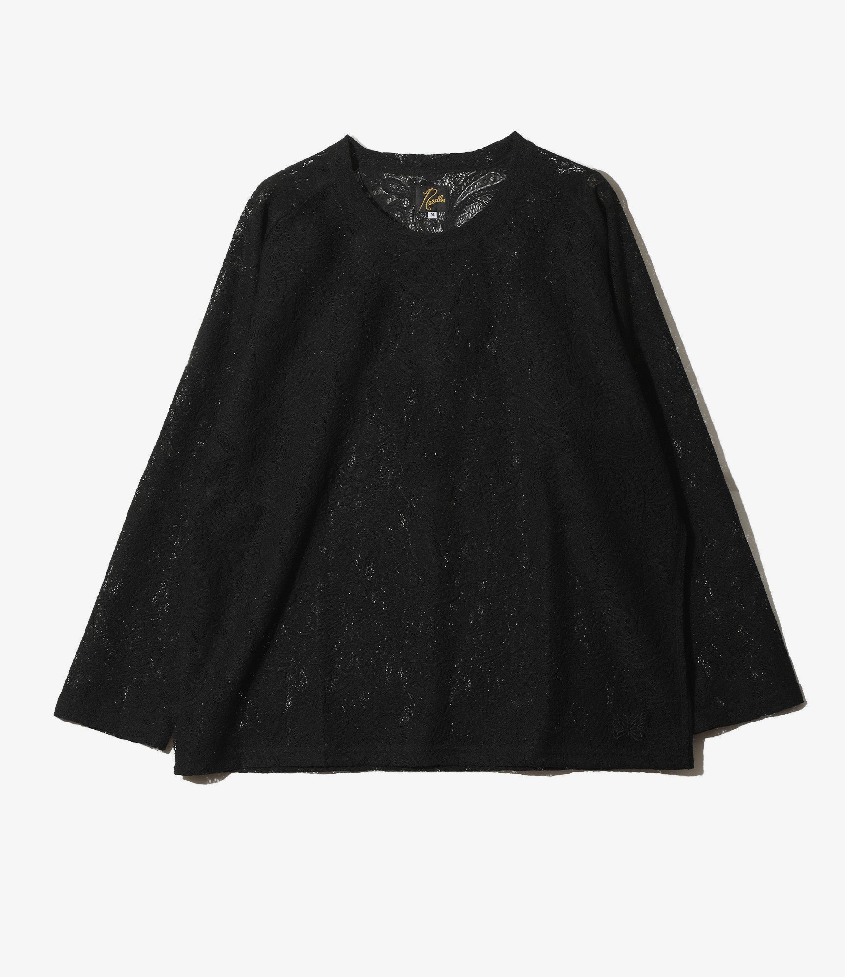 Long Sleeve U-Neck Tee – Black Paisley Bulky Lace