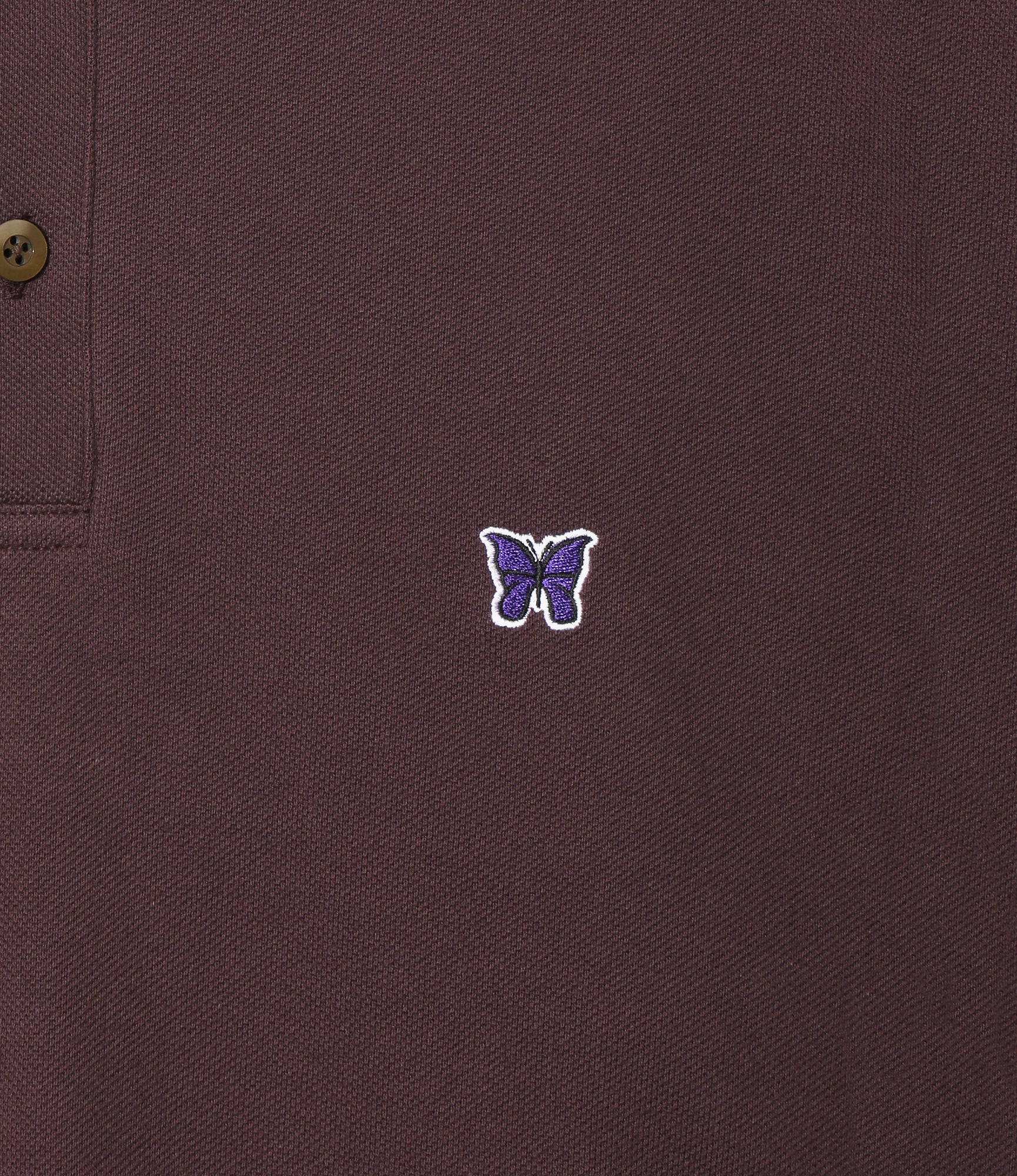 Regular Collar L/S Polo – Purple Cotton Pique