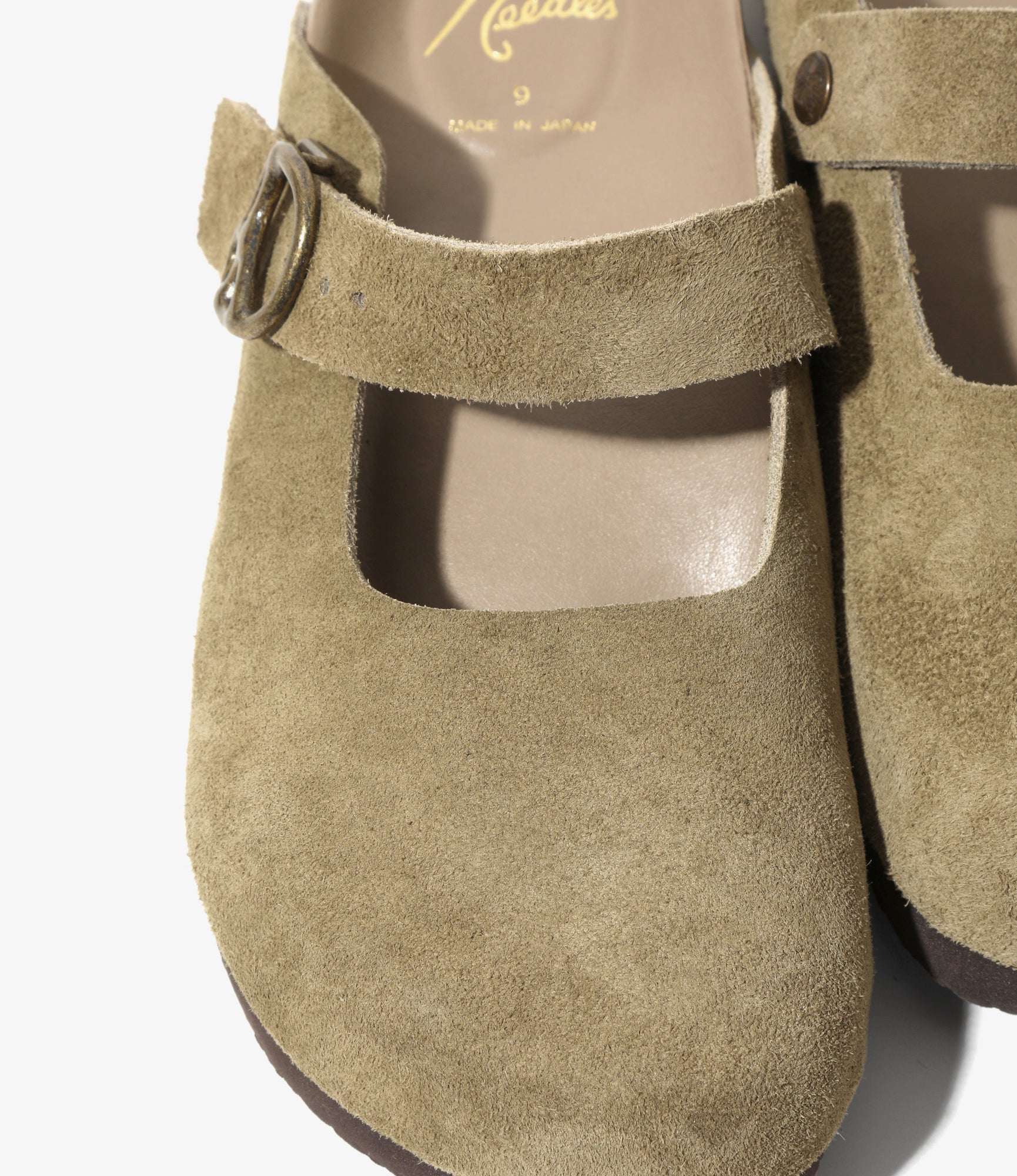 Clog Sandal - Mary Jane Taupe Suede