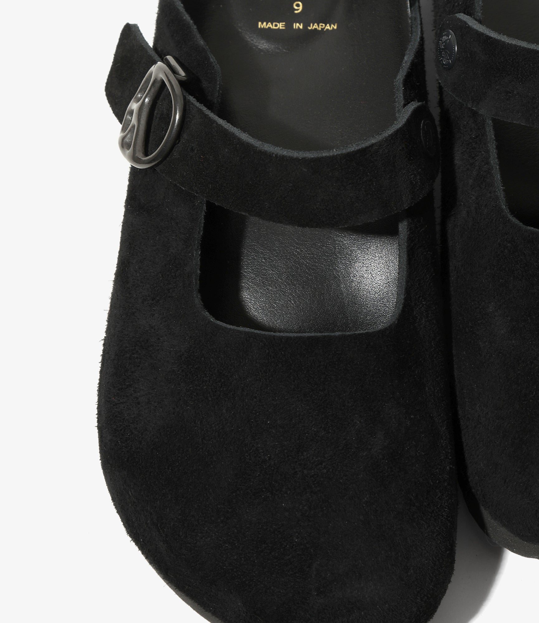 Clog Sandal - Mary Jane Black Suede