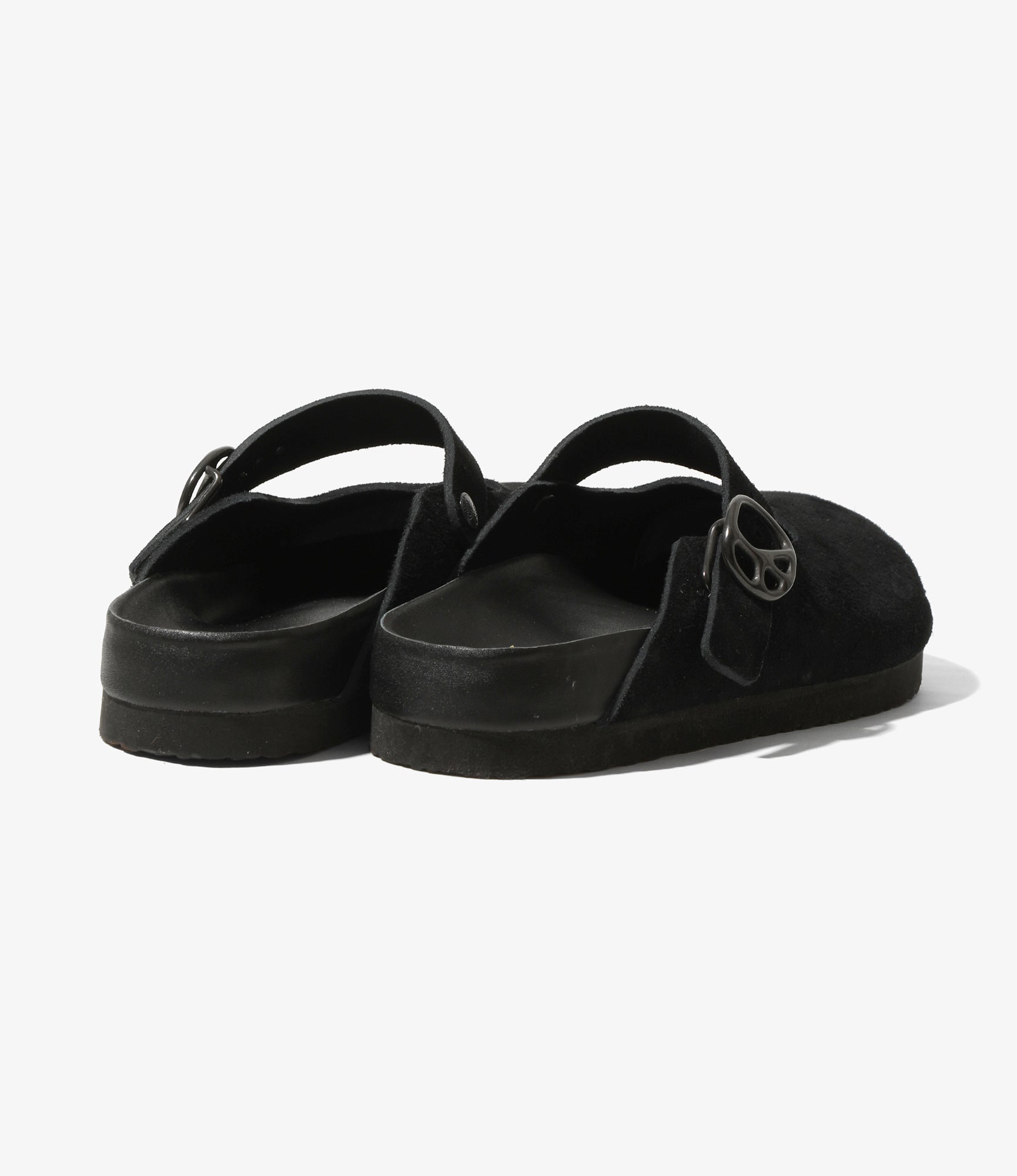 Clog Sandal - Mary Jane Black Suede