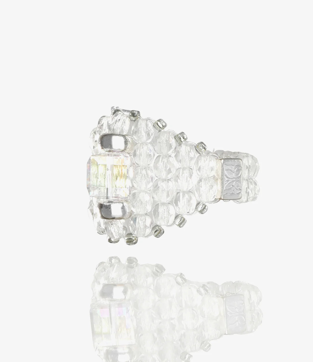 Crystal Bead Ring – Clear/Clear