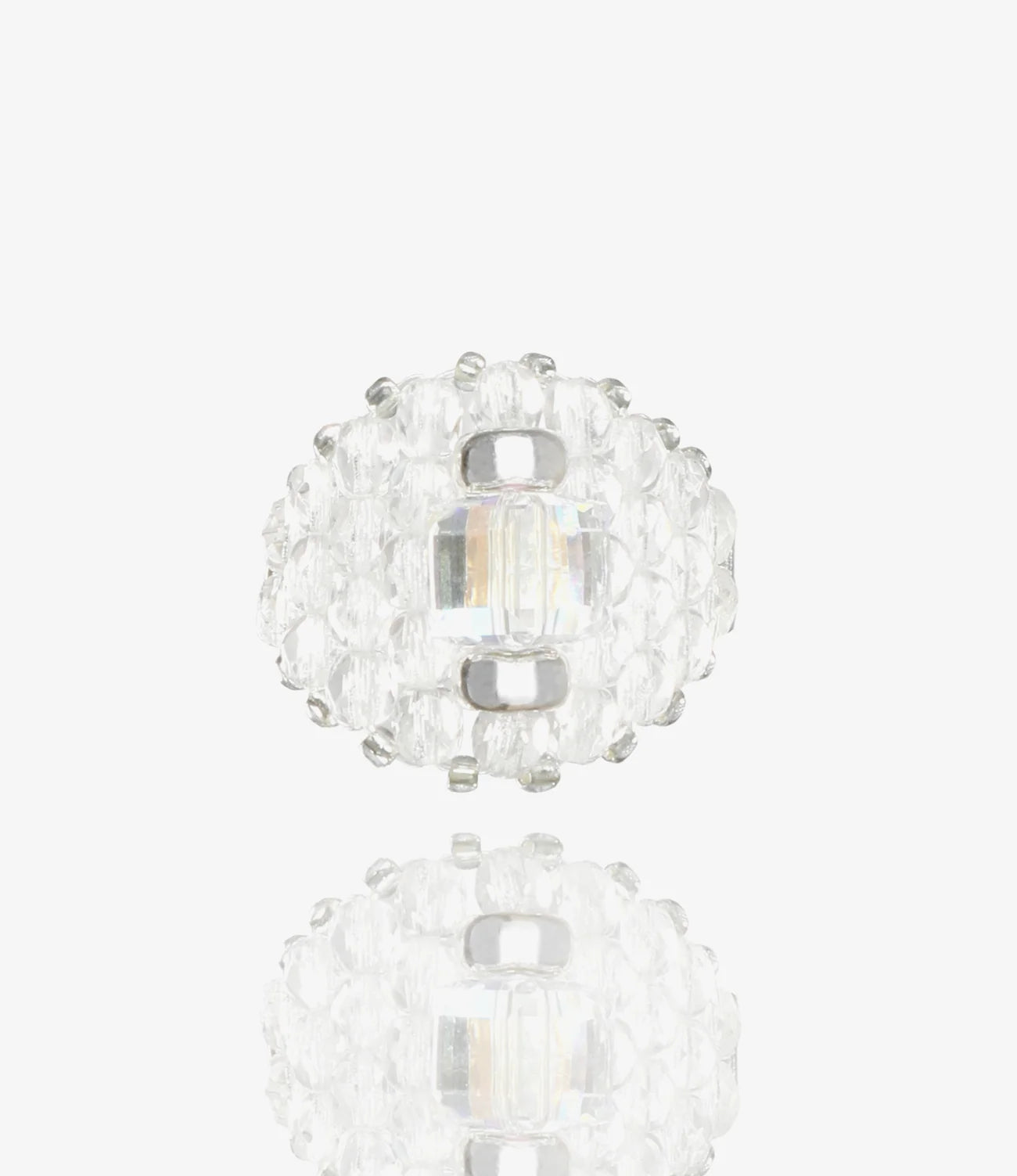 Crystal Bead Ring – Clear/Clear