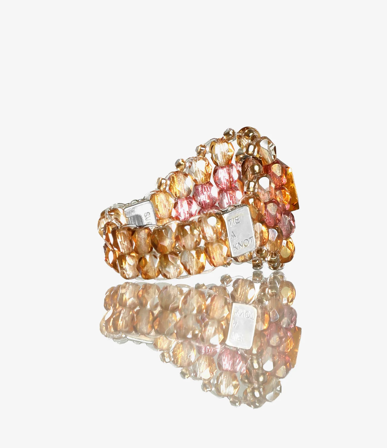 Crystal Bead Ring – Brown/Beige