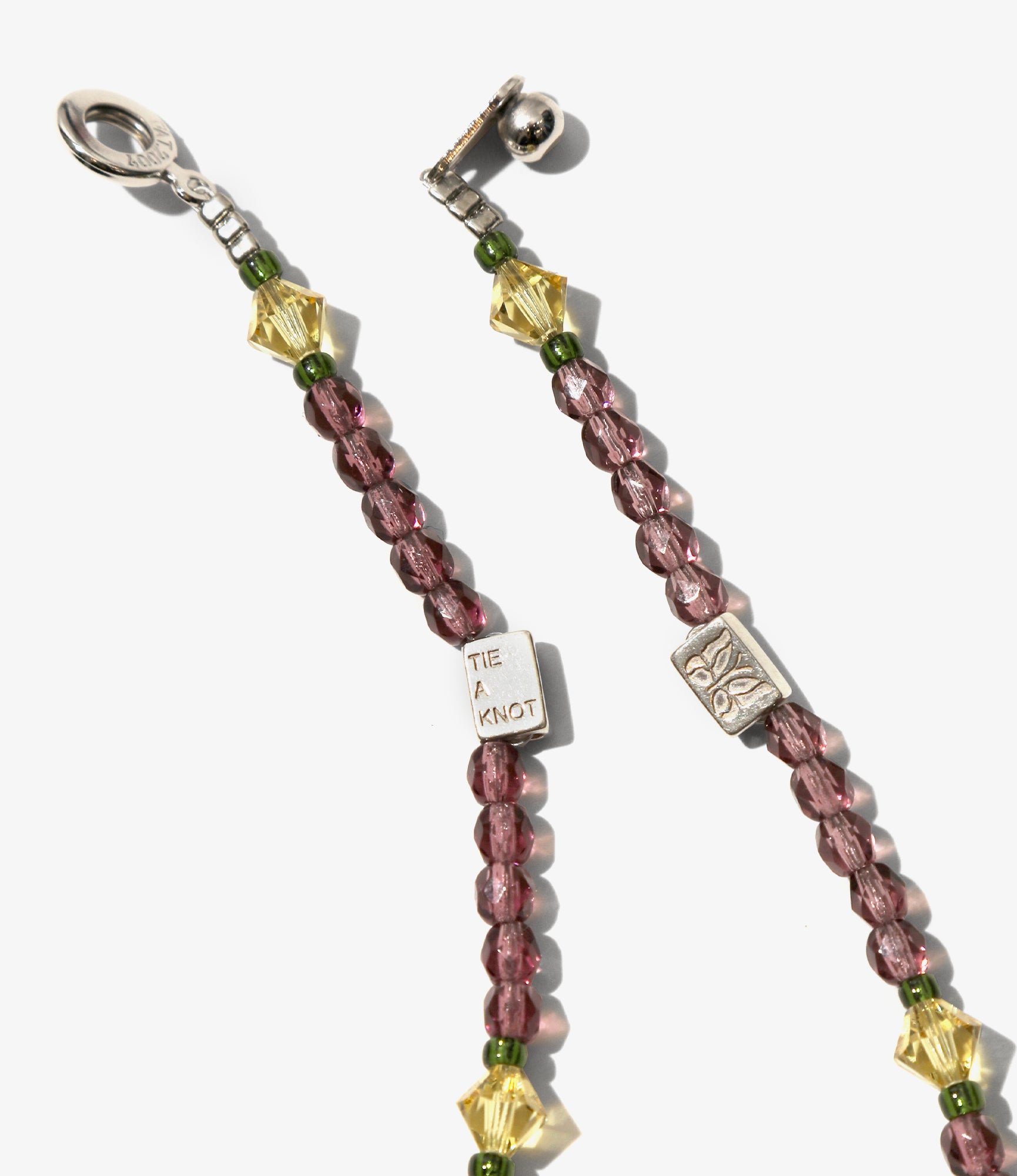Crystal Beads Necklace – Yellow/Purple