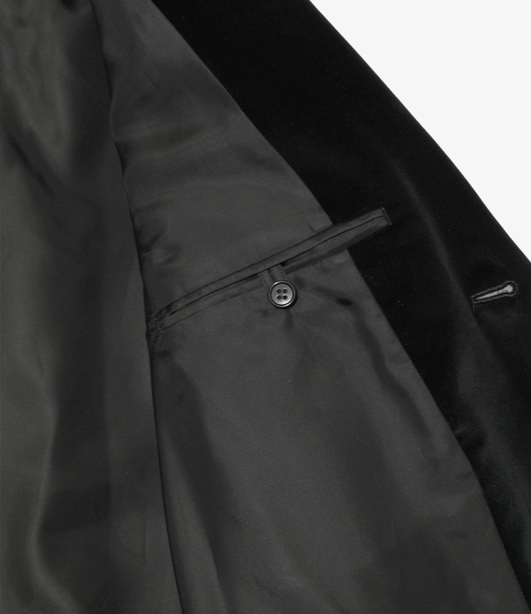 Peaked Lapel Jacket – Black Cotton Velvet