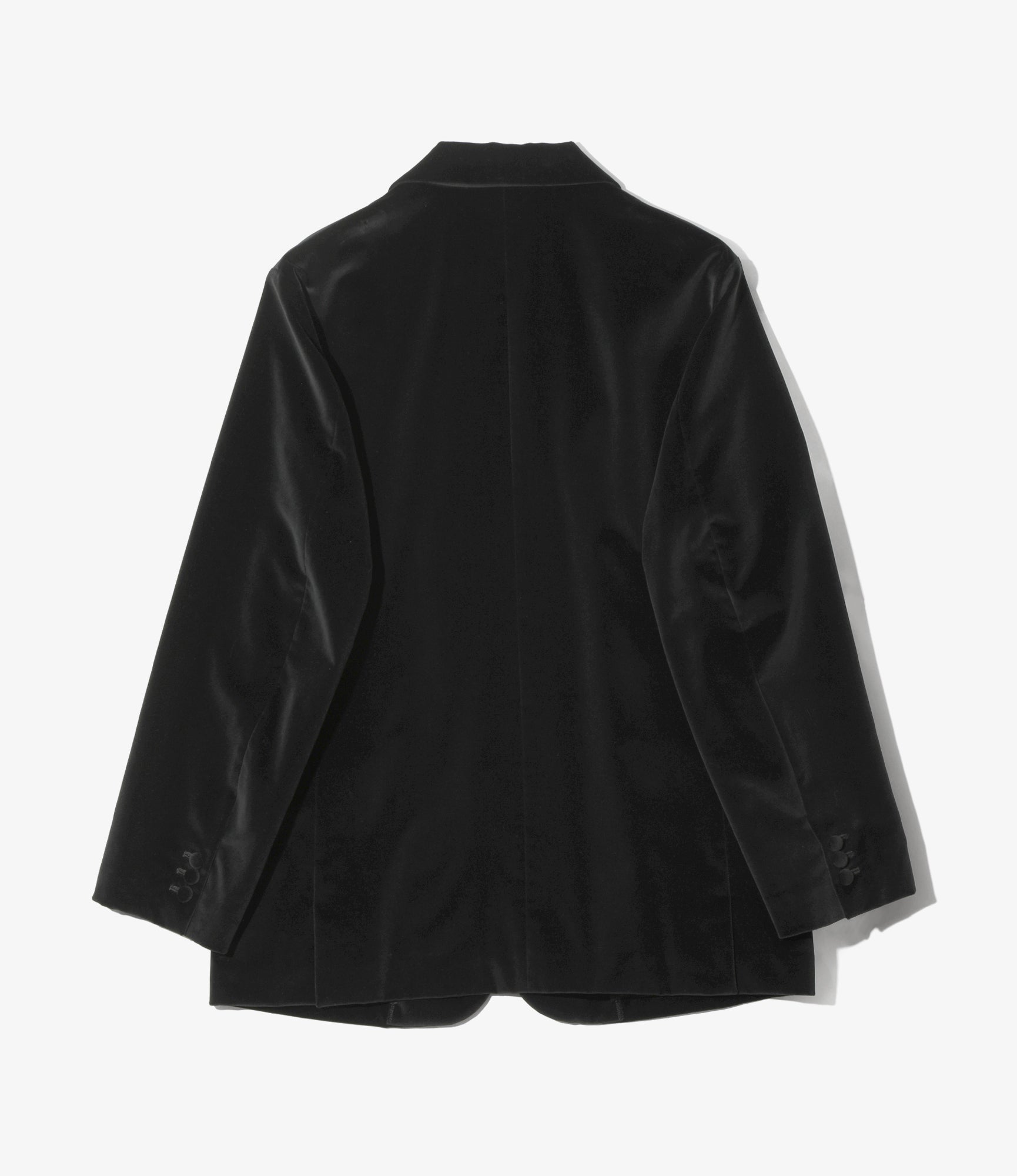 Peaked Lapel Jacket – Black Cotton Velvet