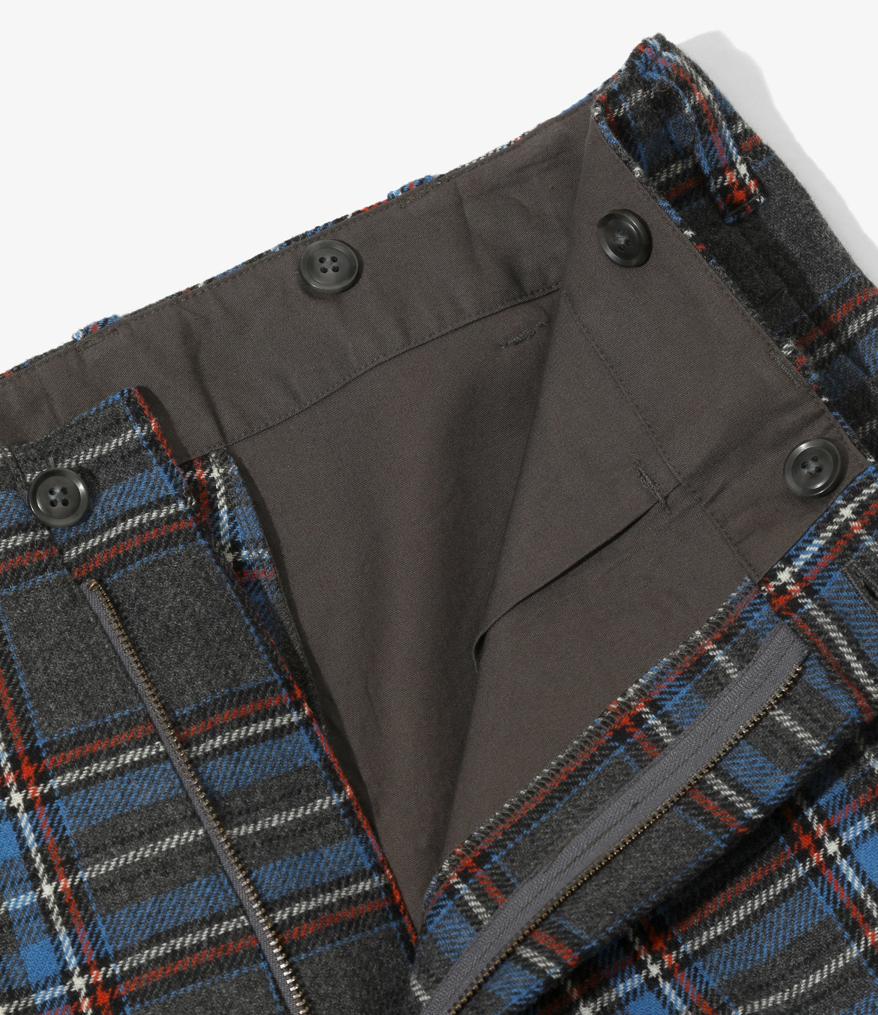 Military Trouser – Grey/Blue Tartan Plaid