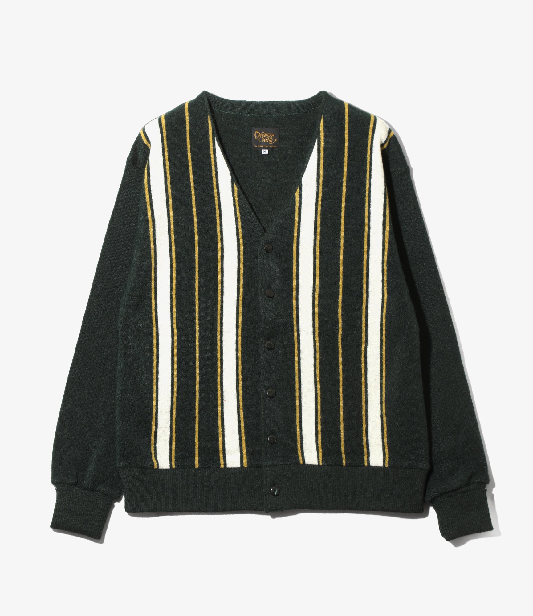 Knit Cardigan – Green Crepe Stripe / Front Stripe