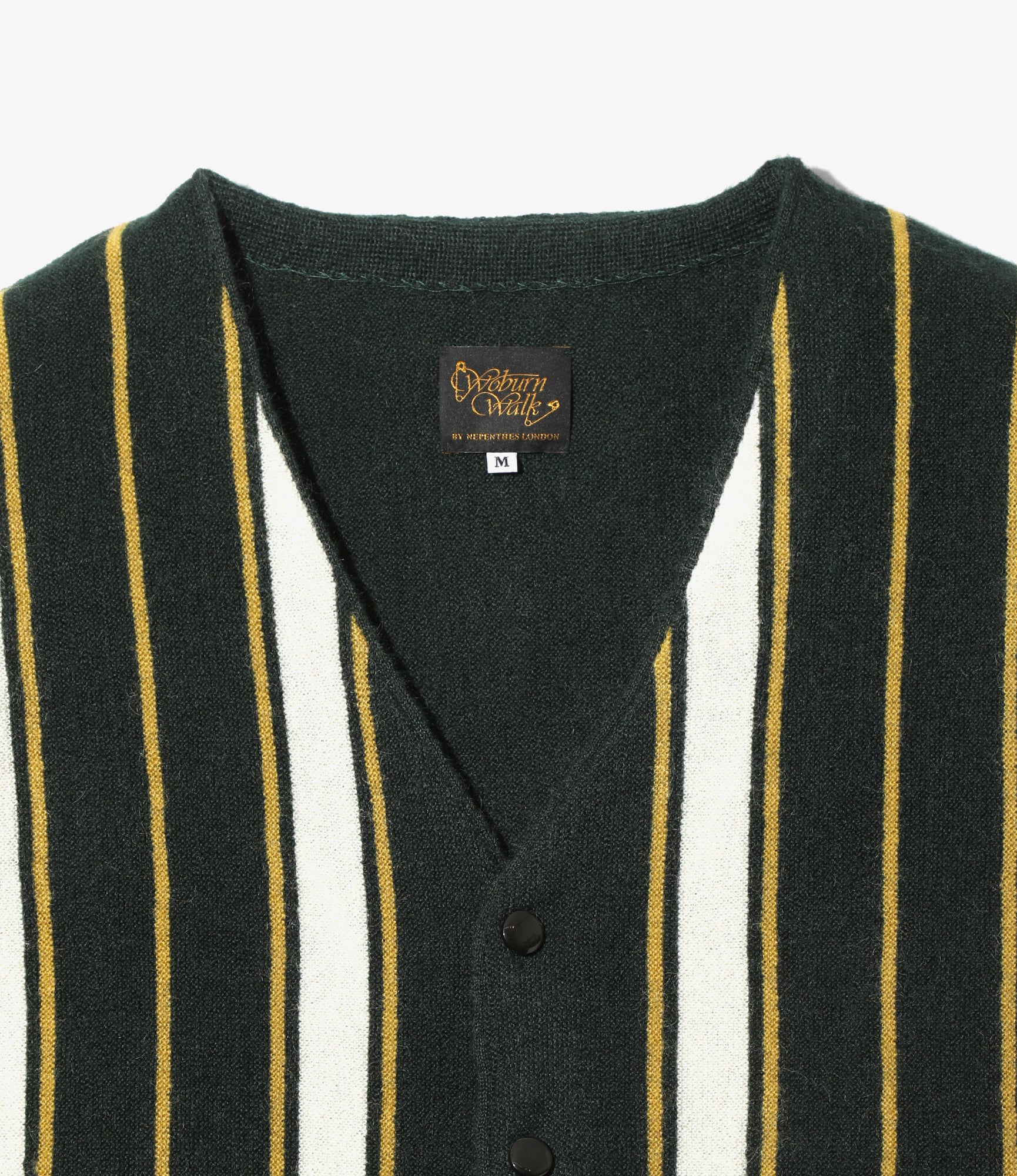 Knit Cardigan – Green Crepe Stripe / Front Stripe