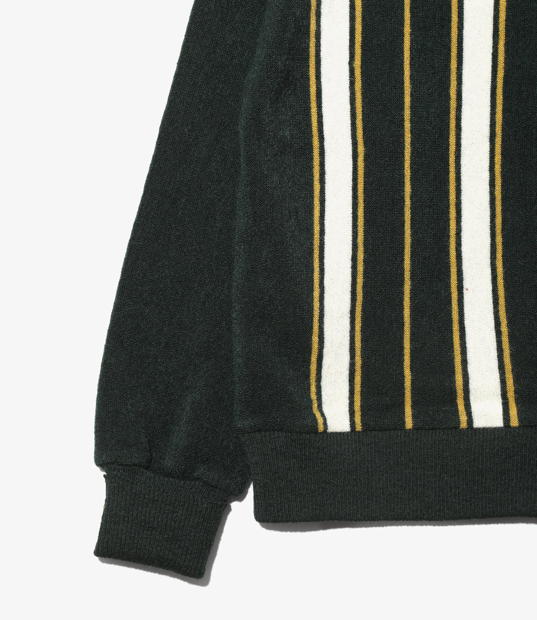 Knit Cardigan – Green Crepe Stripe / Front Stripe