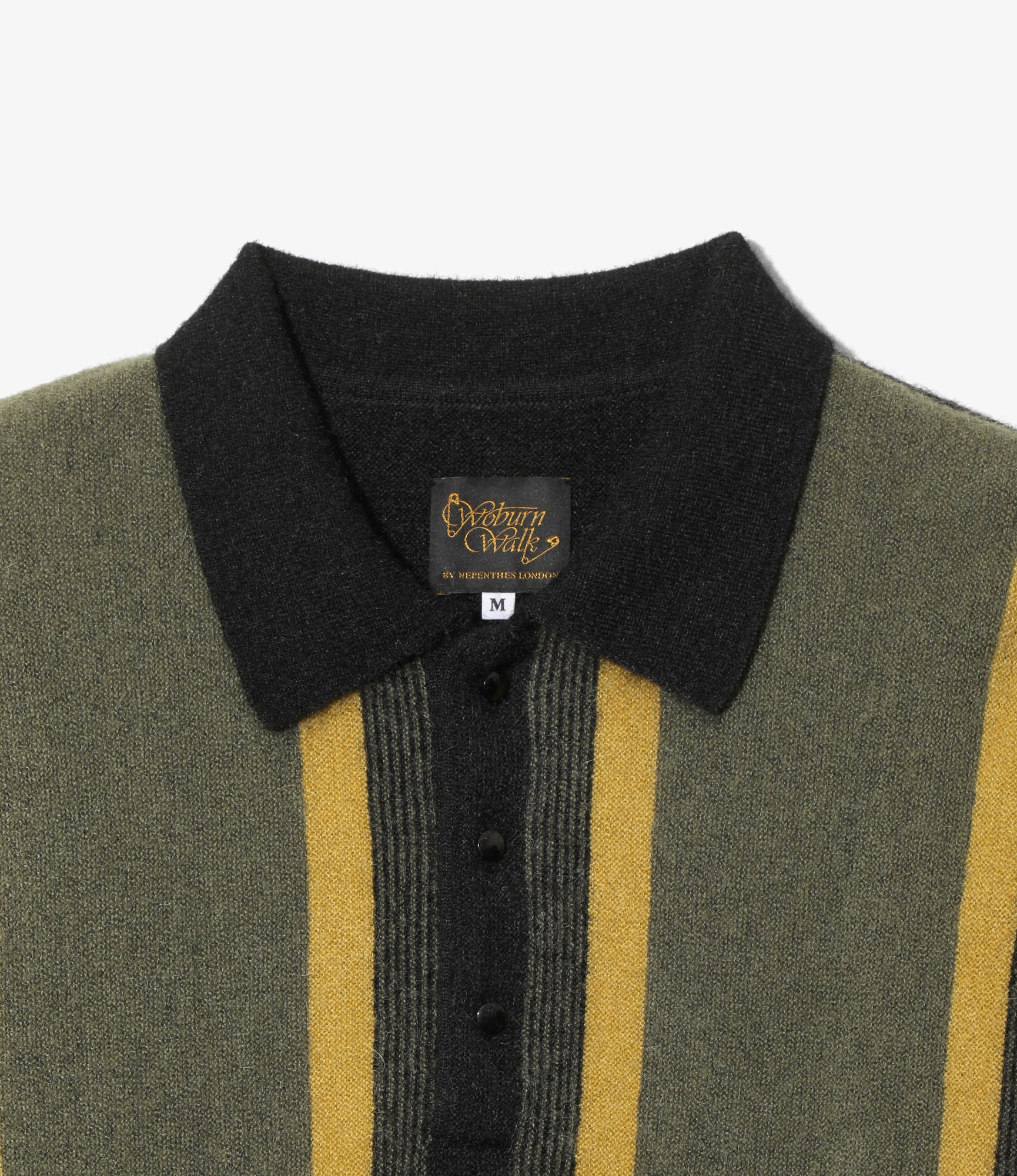 Knit Polo – Black Crepe Stripe / Front Thick Stripe