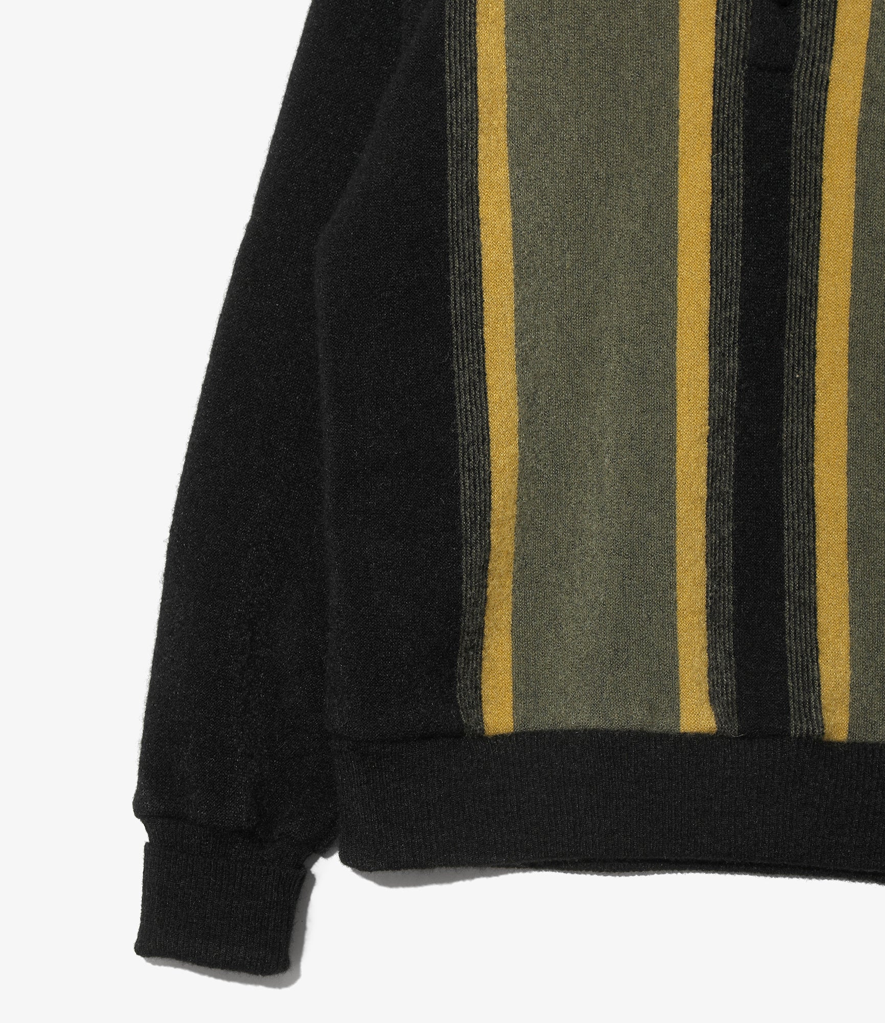 Knit Polo – Black Crepe Stripe / Front Thick Stripe