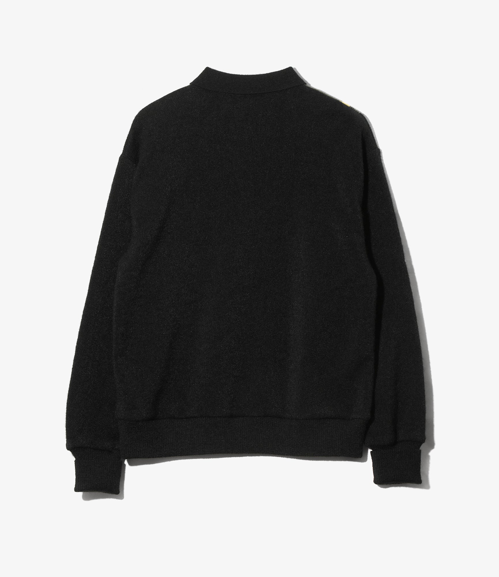 Knit Polo – Black Crepe Stripe / Front Thick Stripe