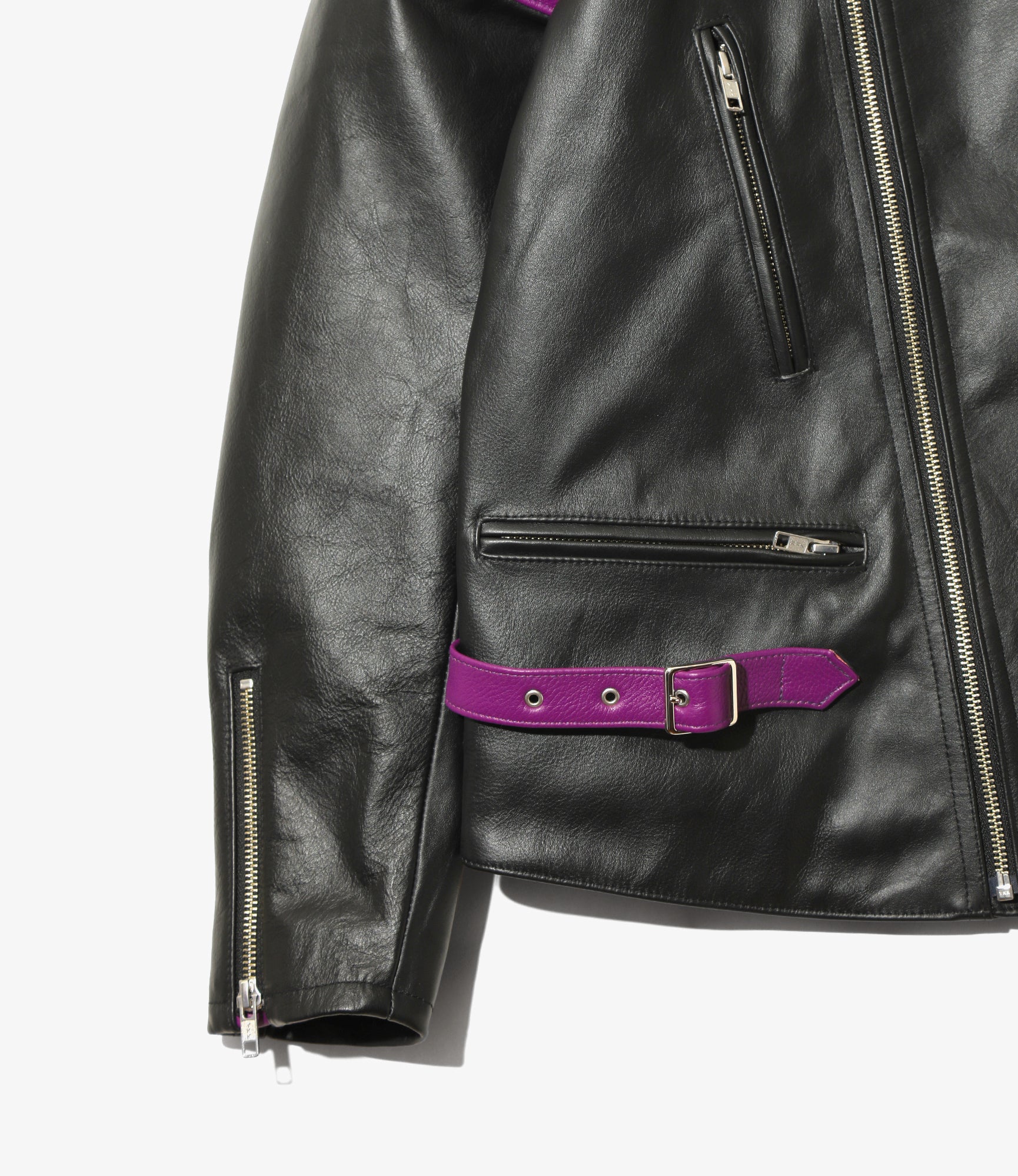 Motorcycle Jacket – Black Cowhide Leather