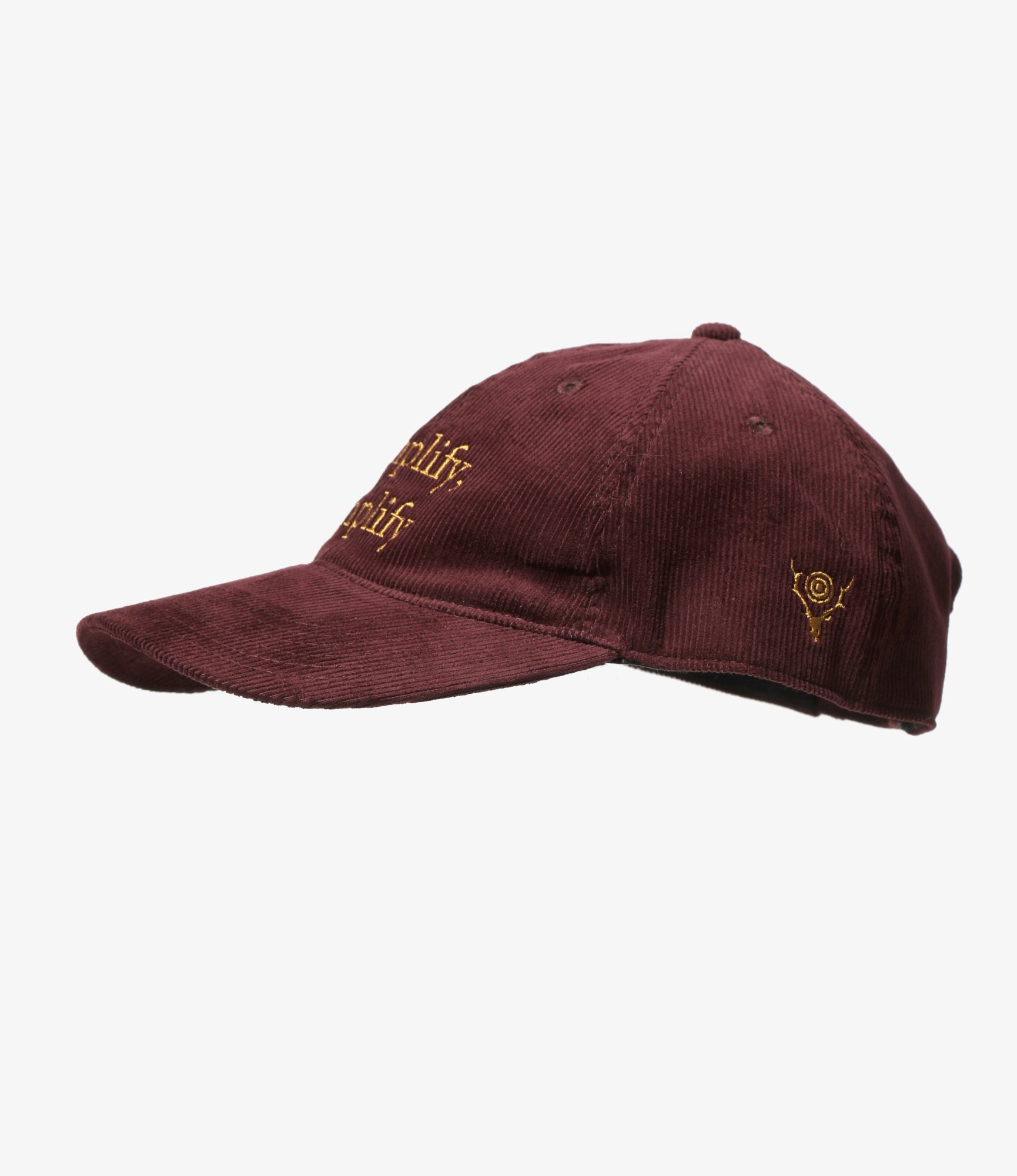 6 Panel Cap – 'Simplify' Burgundy Corduroy
