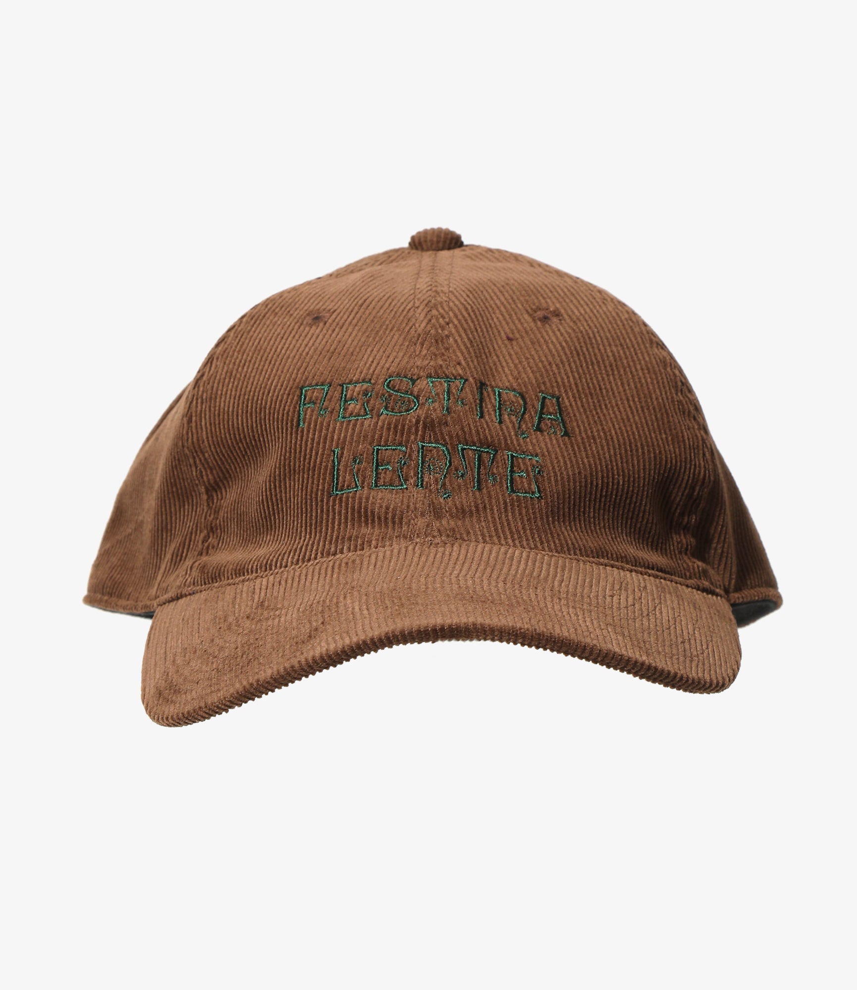 6 Panel Cap – 'Festina Lente' Brown Corduroy