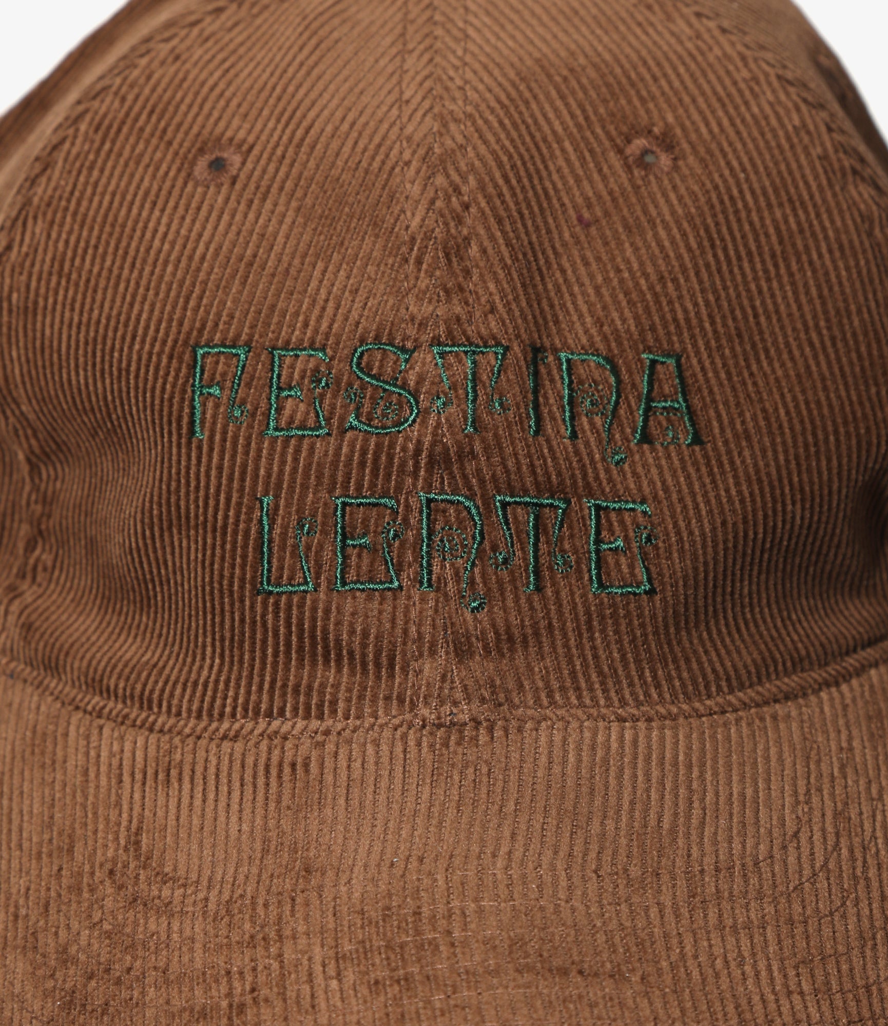 6 Panel Cap – 'Festina Lente' Brown Corduroy