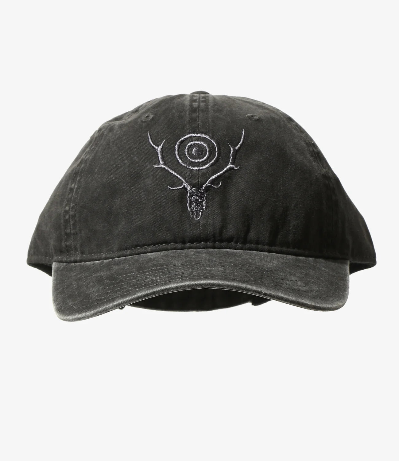 Strap Back Cap - Black Skull & Target Embroidery