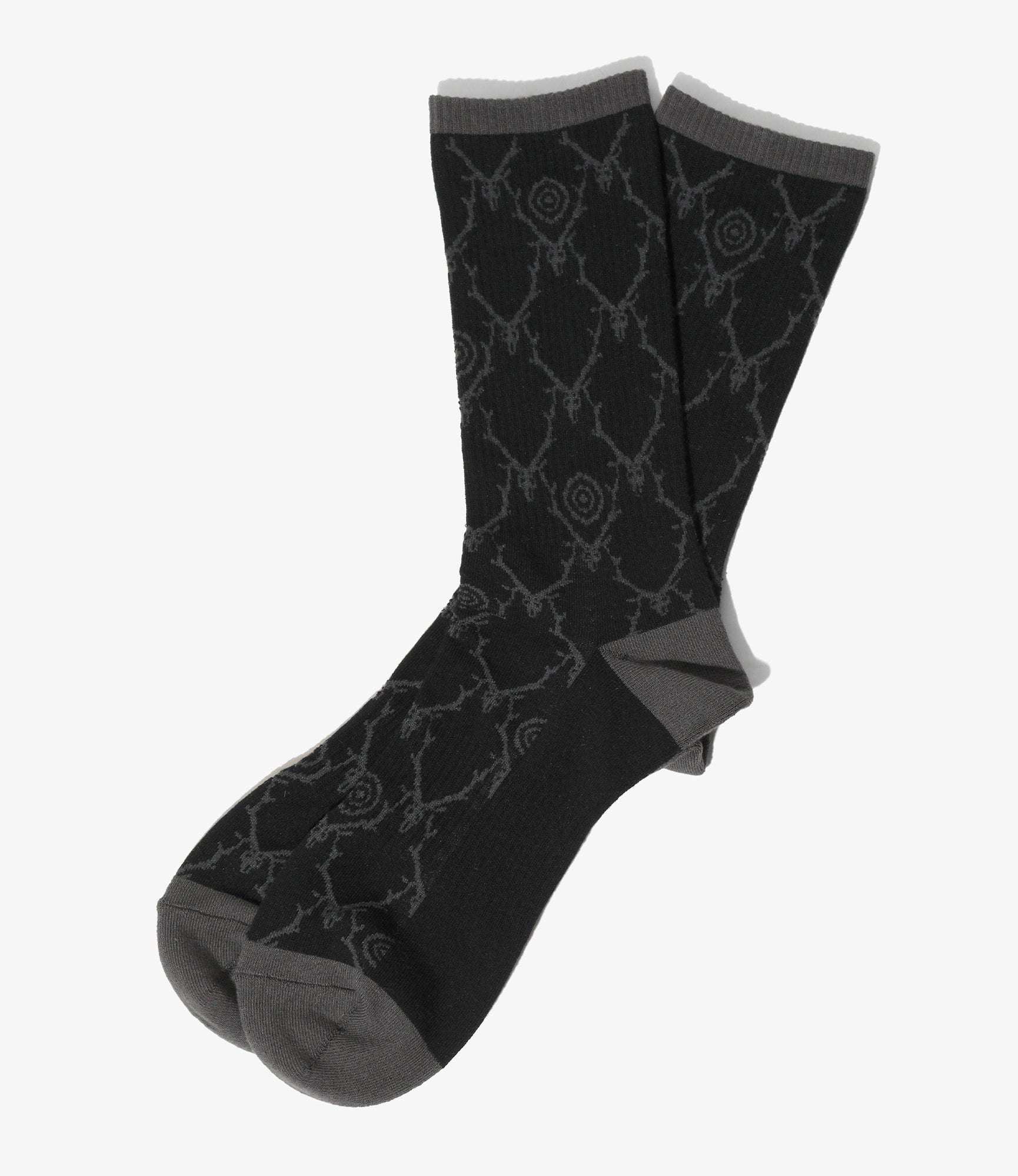 Socks - Black Jacquard Skull & Target